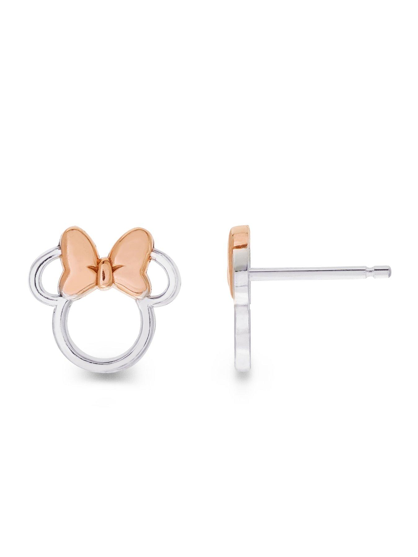 Image 2 of 4 of Minnie Mouse Brass Minnie Mouse Cut-Out Stud Earring - Silver