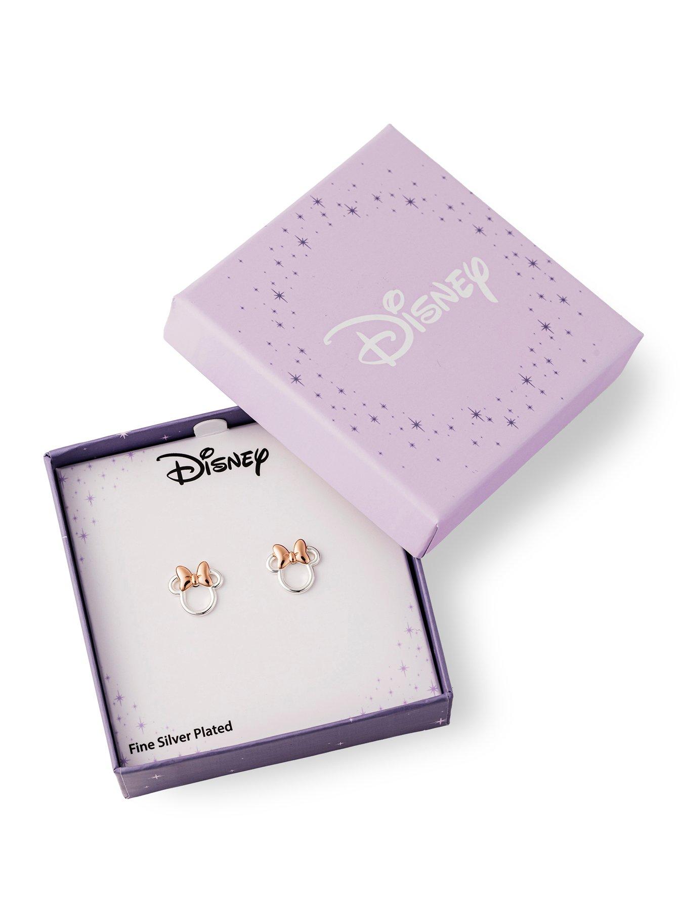 Image 4 of 4 of Minnie Mouse Brass Minnie Mouse Cut-Out Stud Earring - Silver