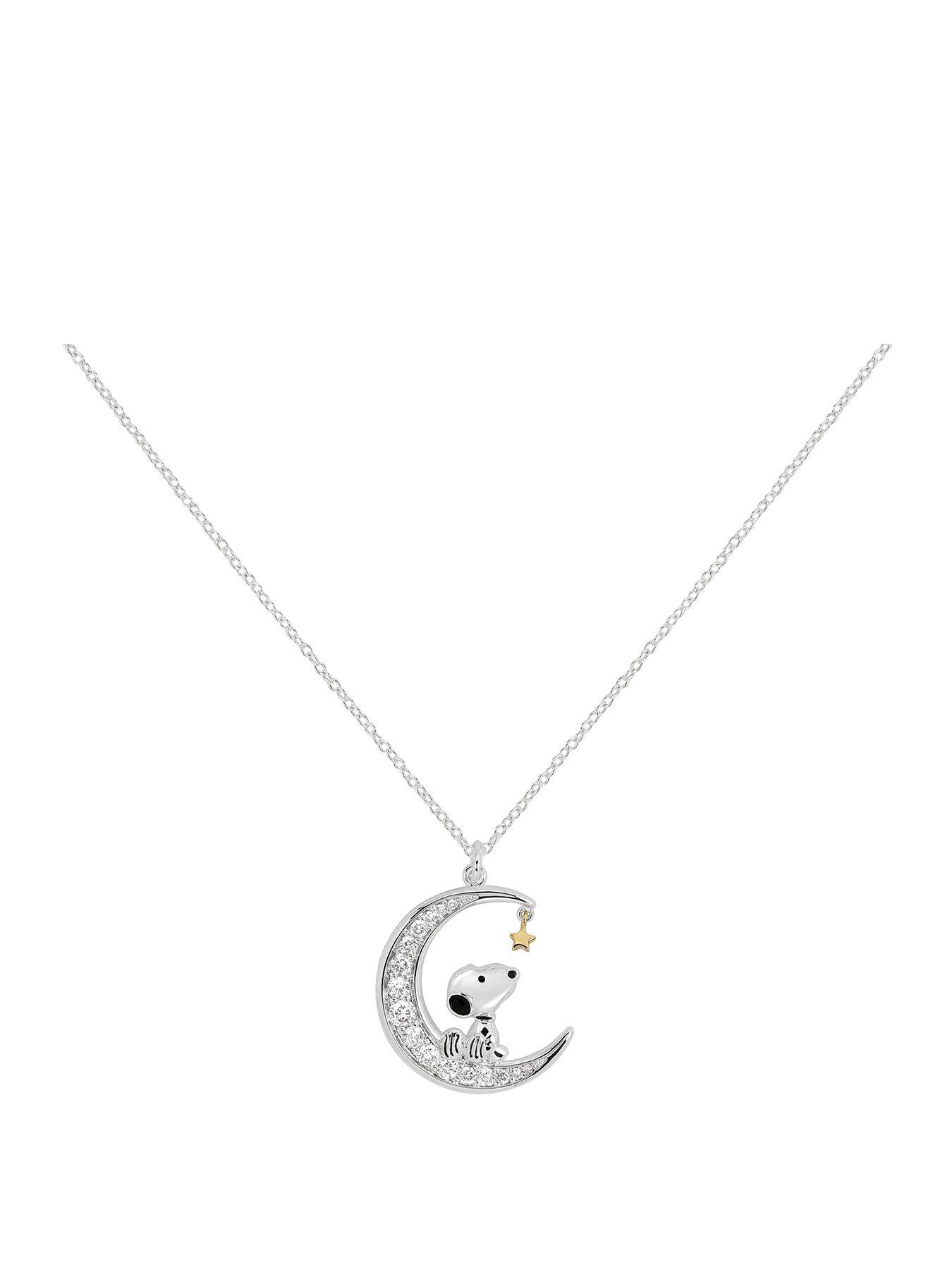 Image 1 of 4 of Hello Kitty Peanuts Stone Set Moon Necklace - Multi