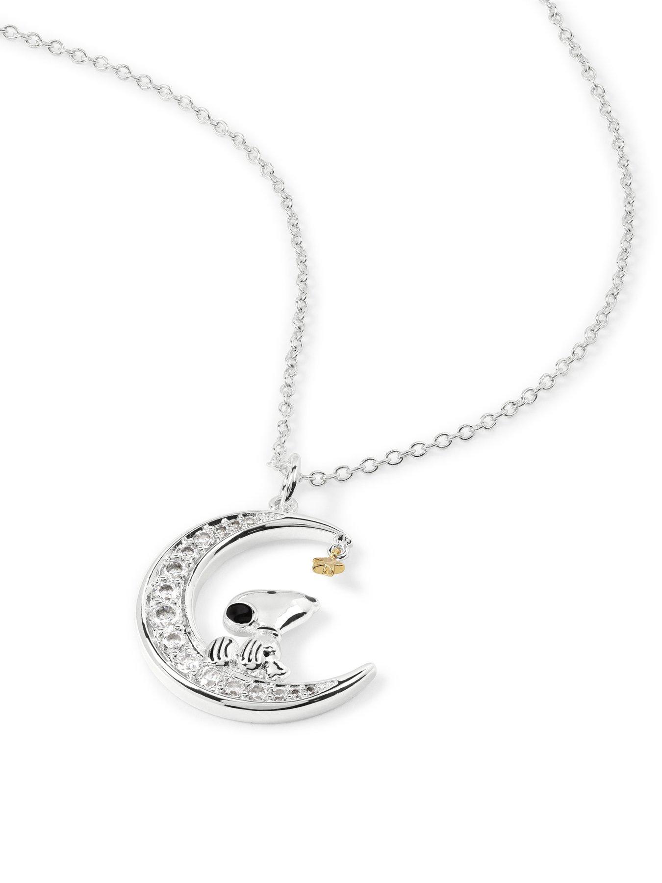 Image 2 of 4 of Hello Kitty Peanuts Stone Set Moon Necklace - Multi