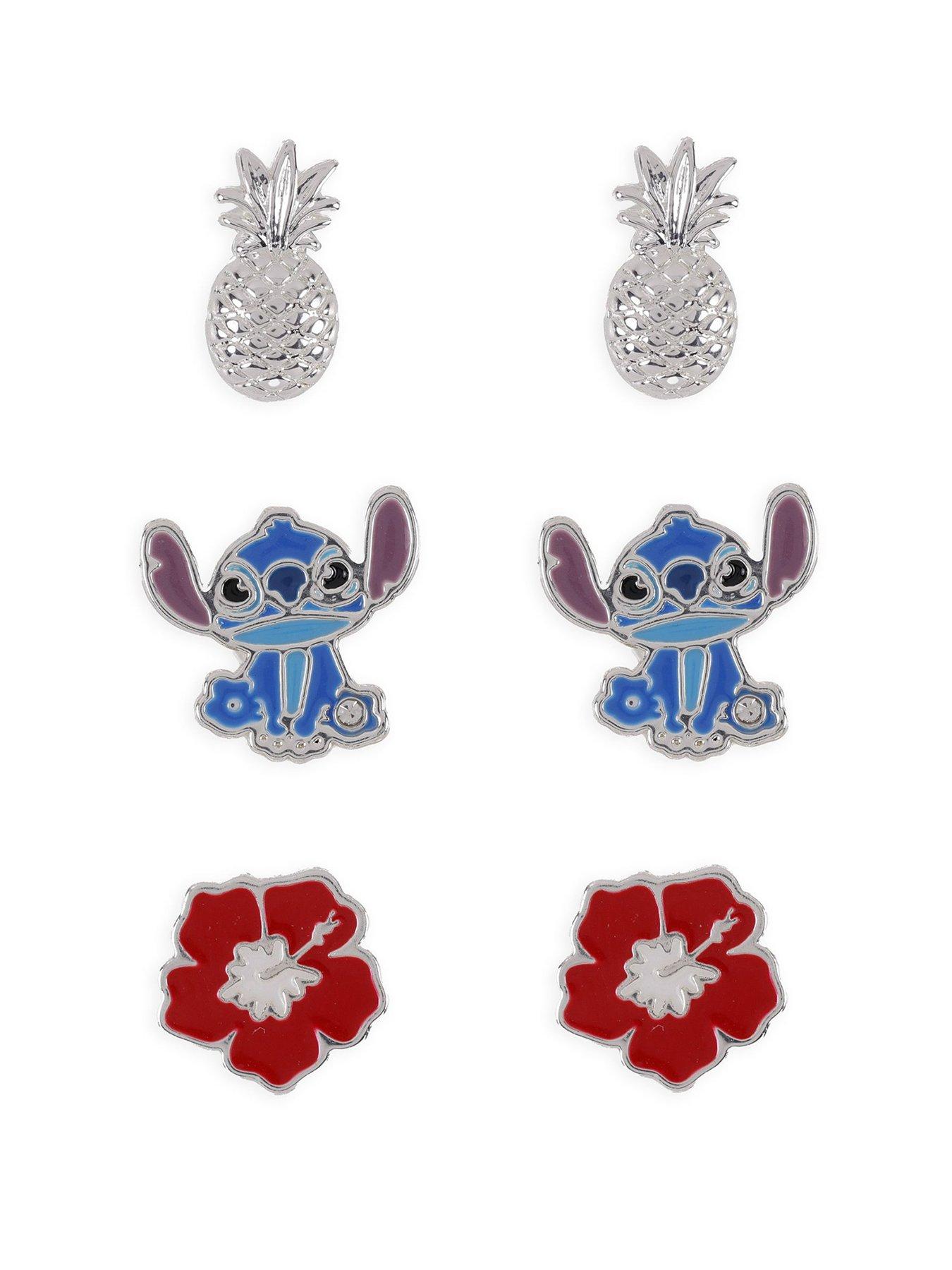 Image 1 of 2 of Disney Stitch Silver Plated 3Pc Stud Earring Set - Multi