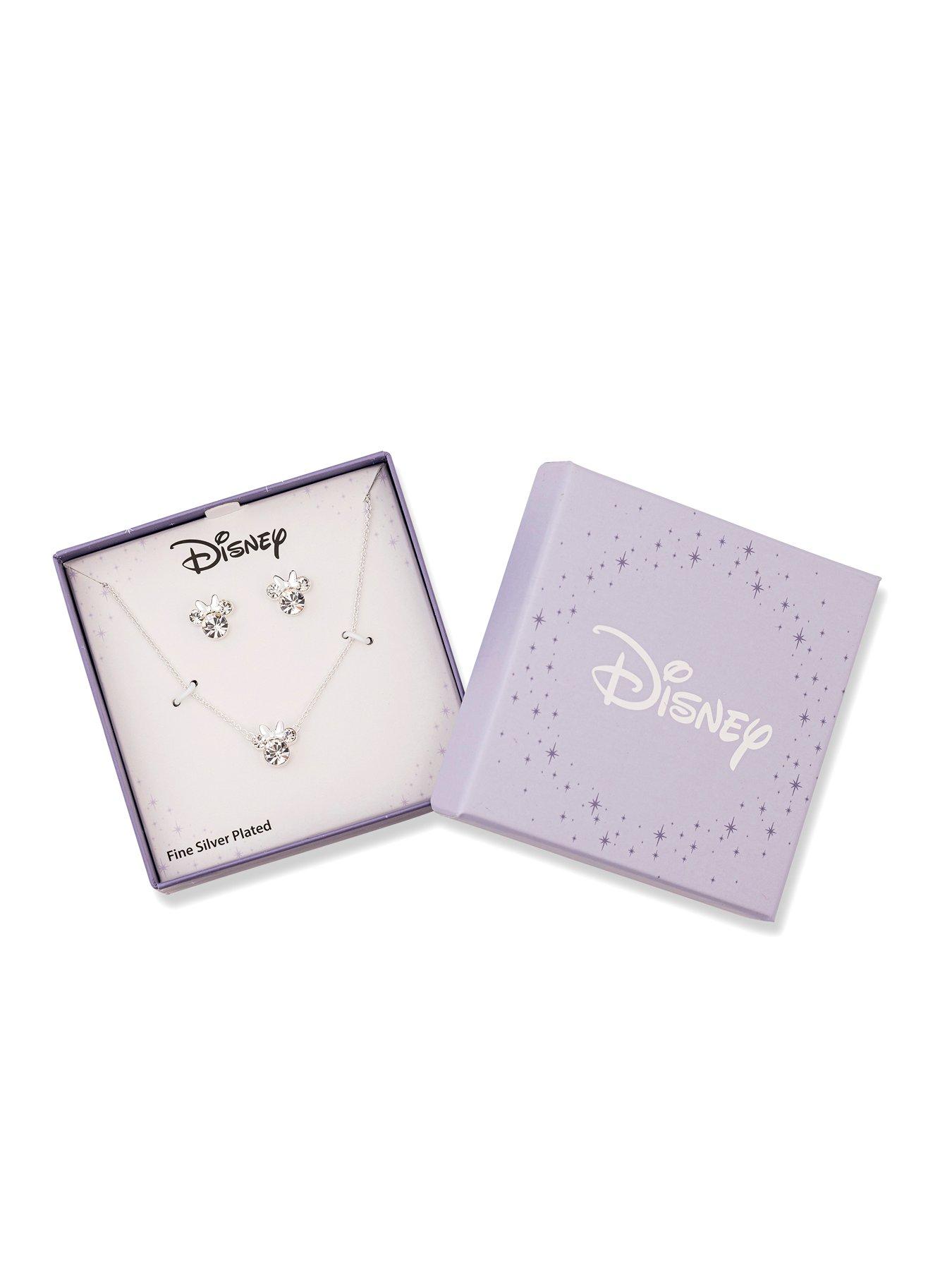 Image 4 of 4 of Minnie Mouse Disney Plated Necklace And Stud Earring Set - Silver