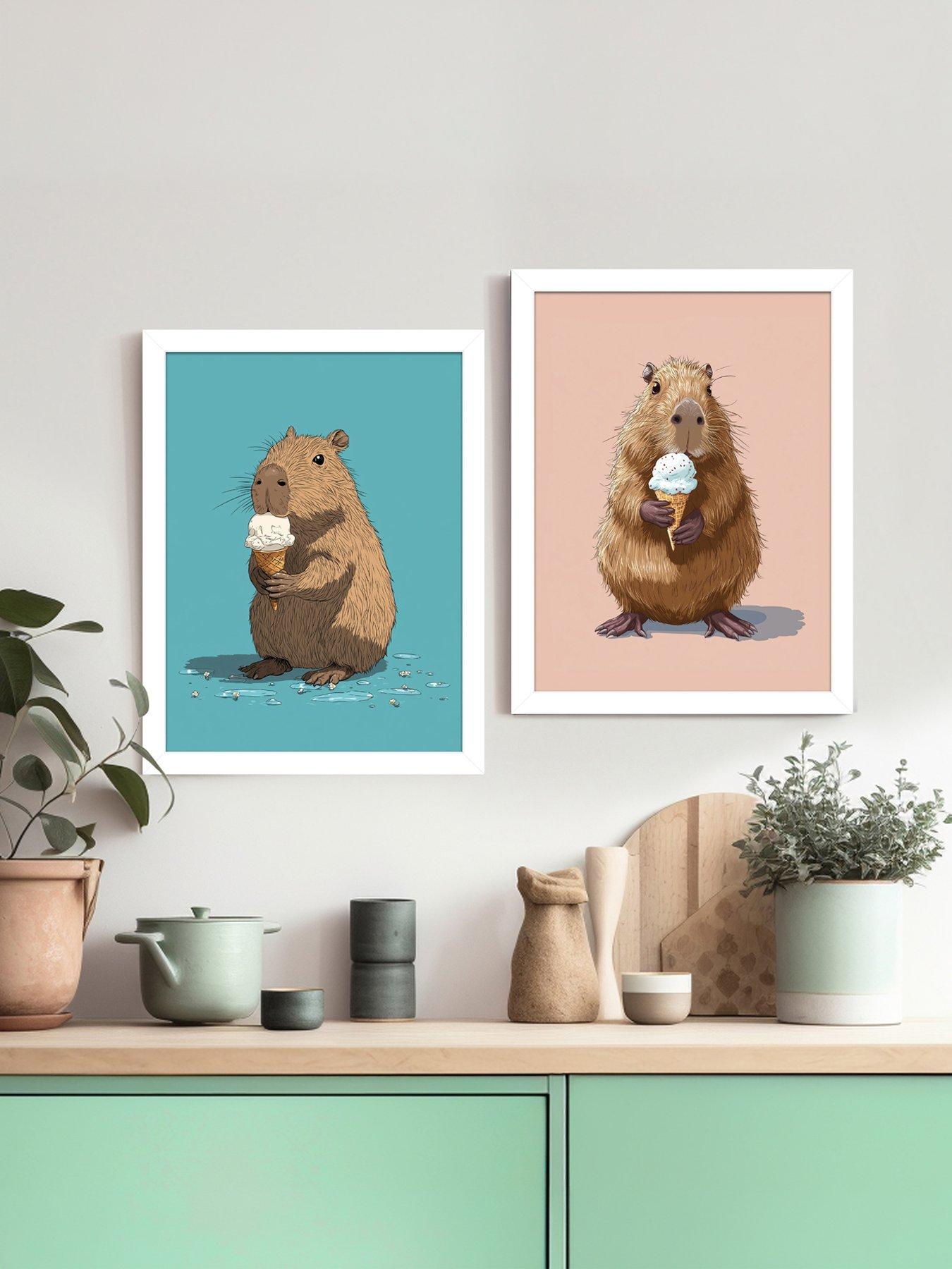 The Art Group CAPYBARA ICE CREAM 30X40 TWO PRINTS