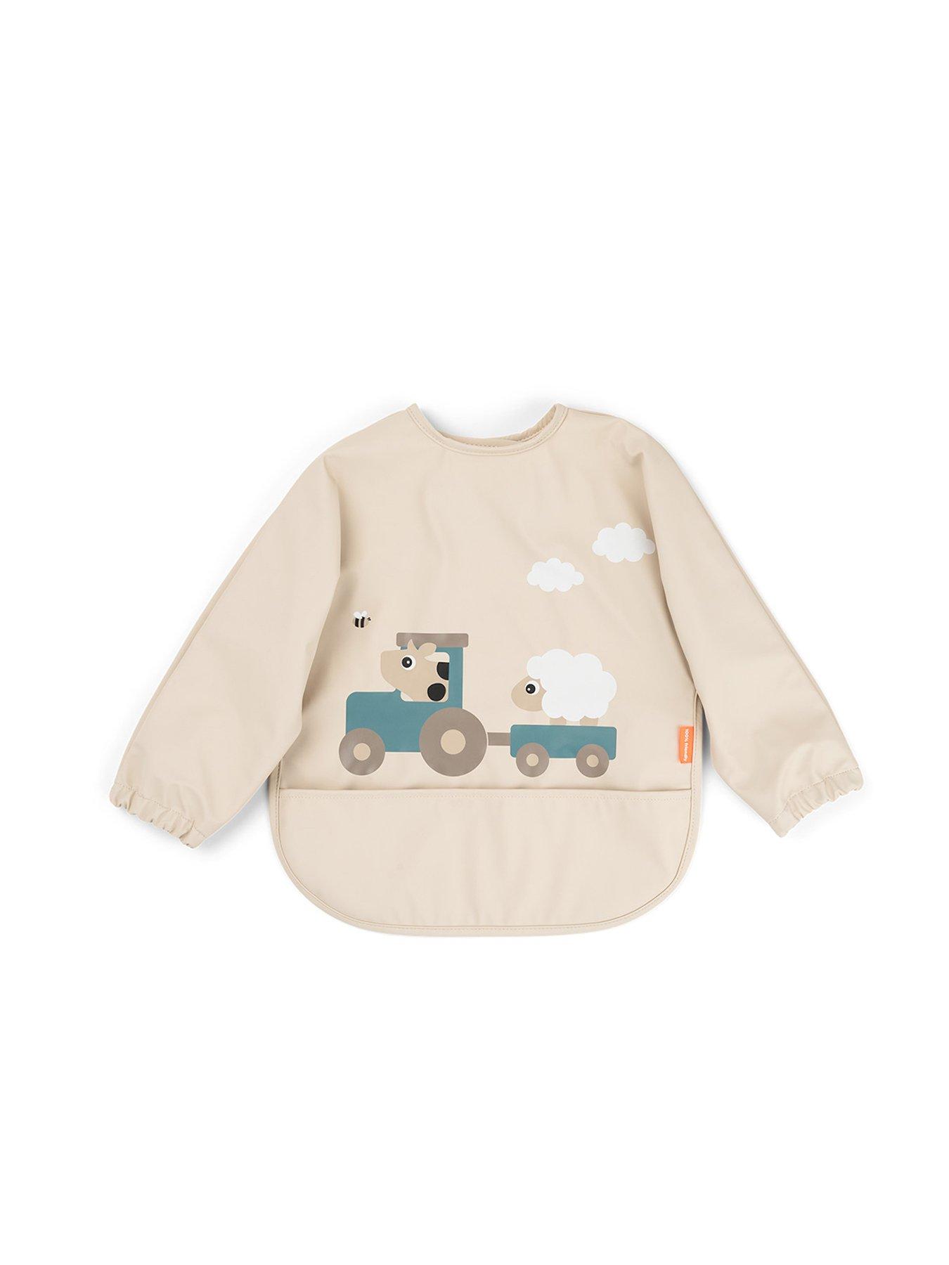 Image 1 of 3 of Done by Deer Done by Deer Sleeved Pocket Bib Tiny Farm Sand