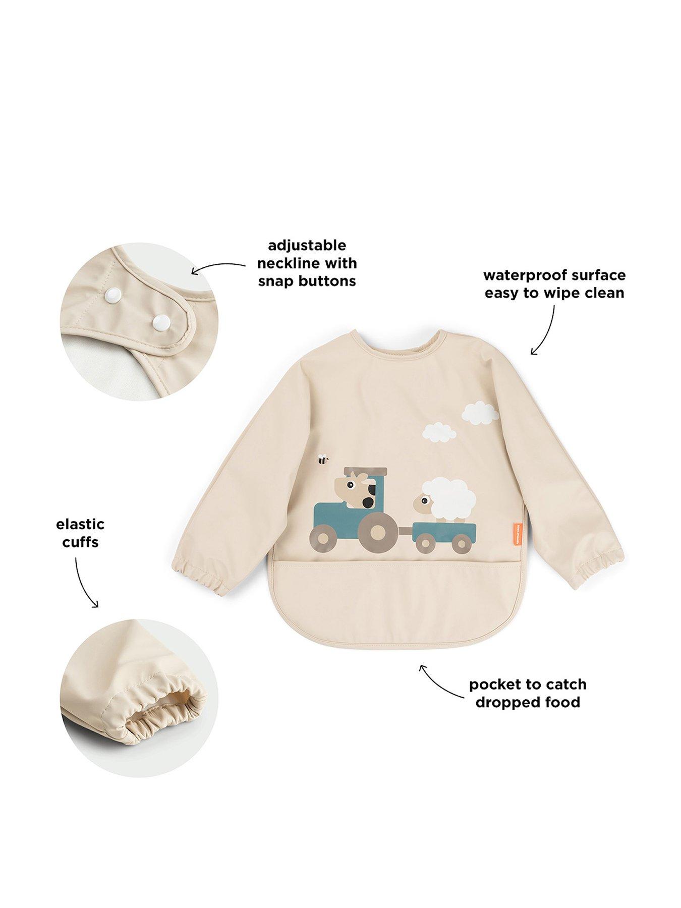 Image 2 of 3 of Done by Deer Done by Deer Sleeved Pocket Bib Tiny Farm Sand