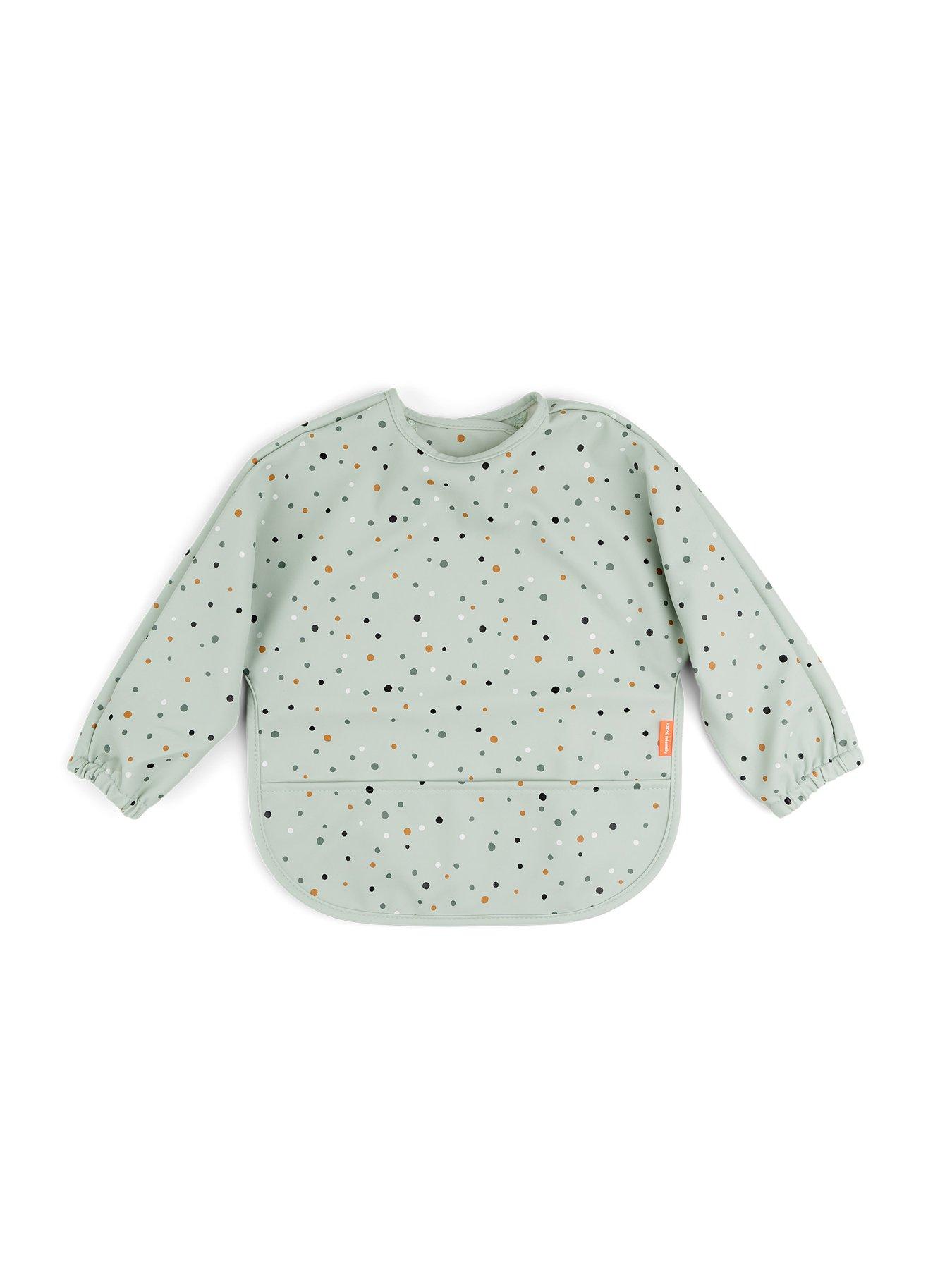 Image 1 of 4 of Done by Deer Sleeved pocket Bib Happy Dots Green