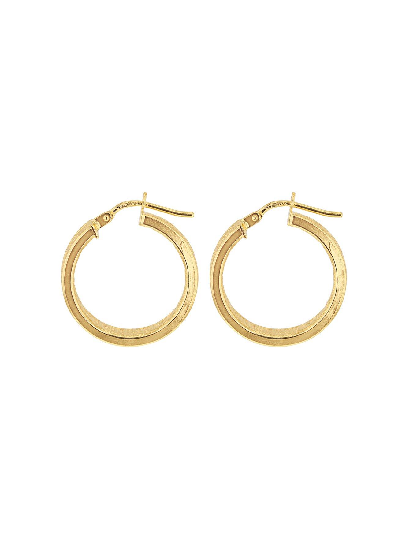 Image 3 of 3 of The Love Collection 9Ct Yellow Gold 20mm Greek Pattern Hoop Earrings