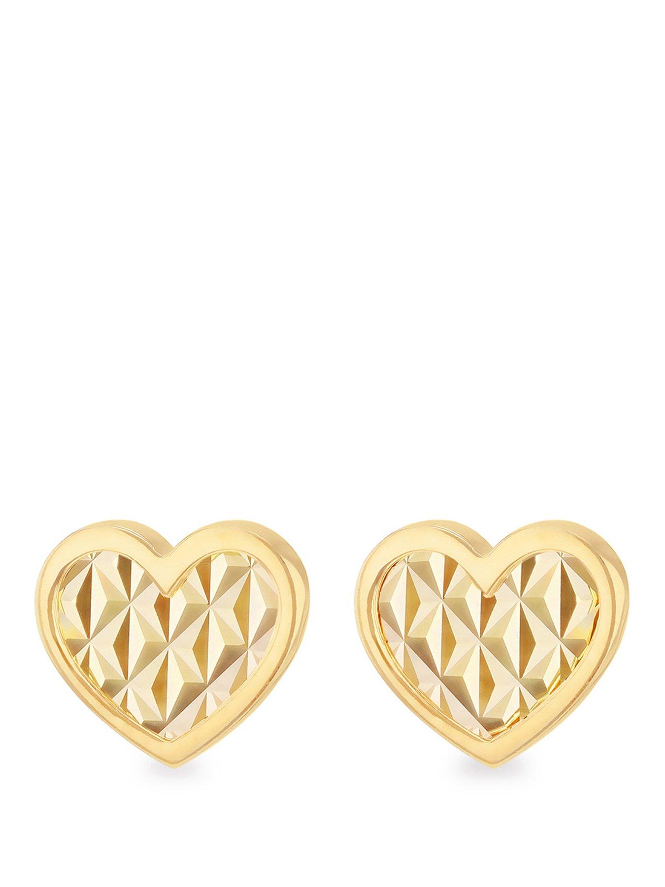 the-love-collection-9ct-yellow-gold-shimmer-heart-stud-earrings