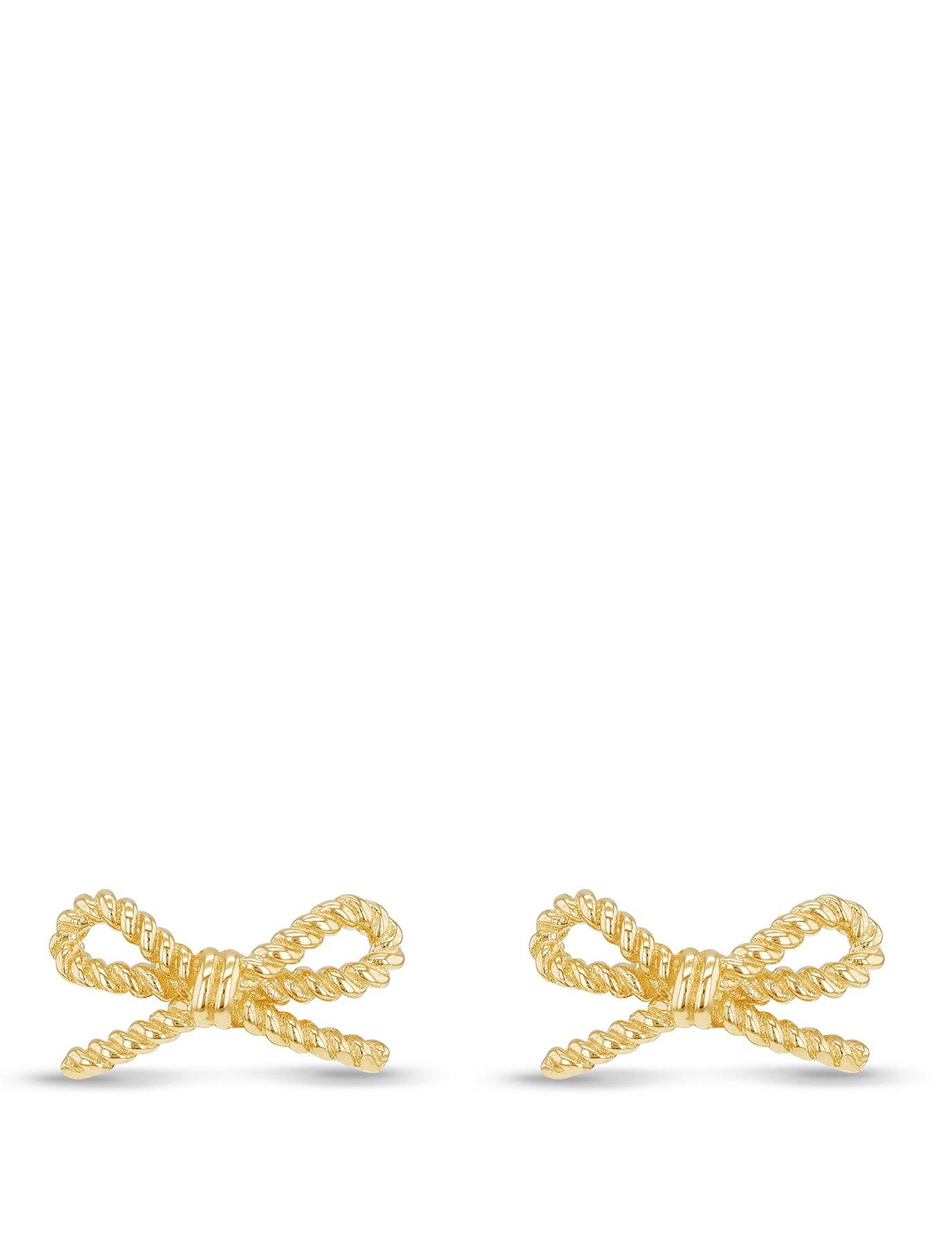 the-love-collection-9ct-yellow-gold-twisted-bow-stud-earringsfront