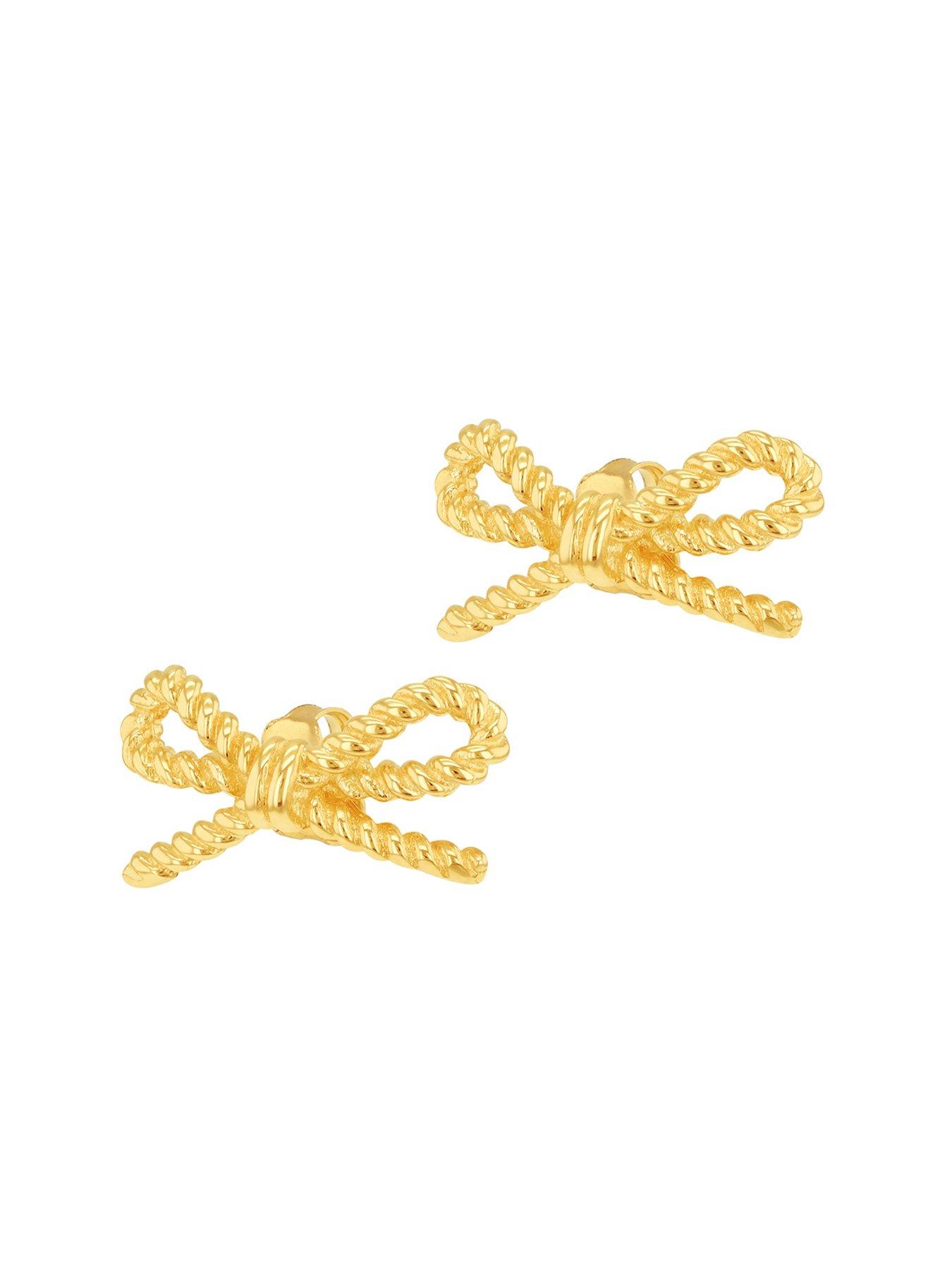 the-love-collection-9ct-yellow-gold-twisted-bow-stud-earringsstillFront