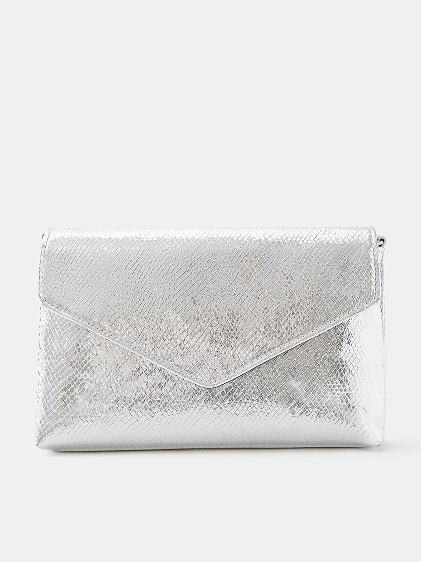 Image 1 of 5 of Accessorize Metallic Envelope Crossbody Bag