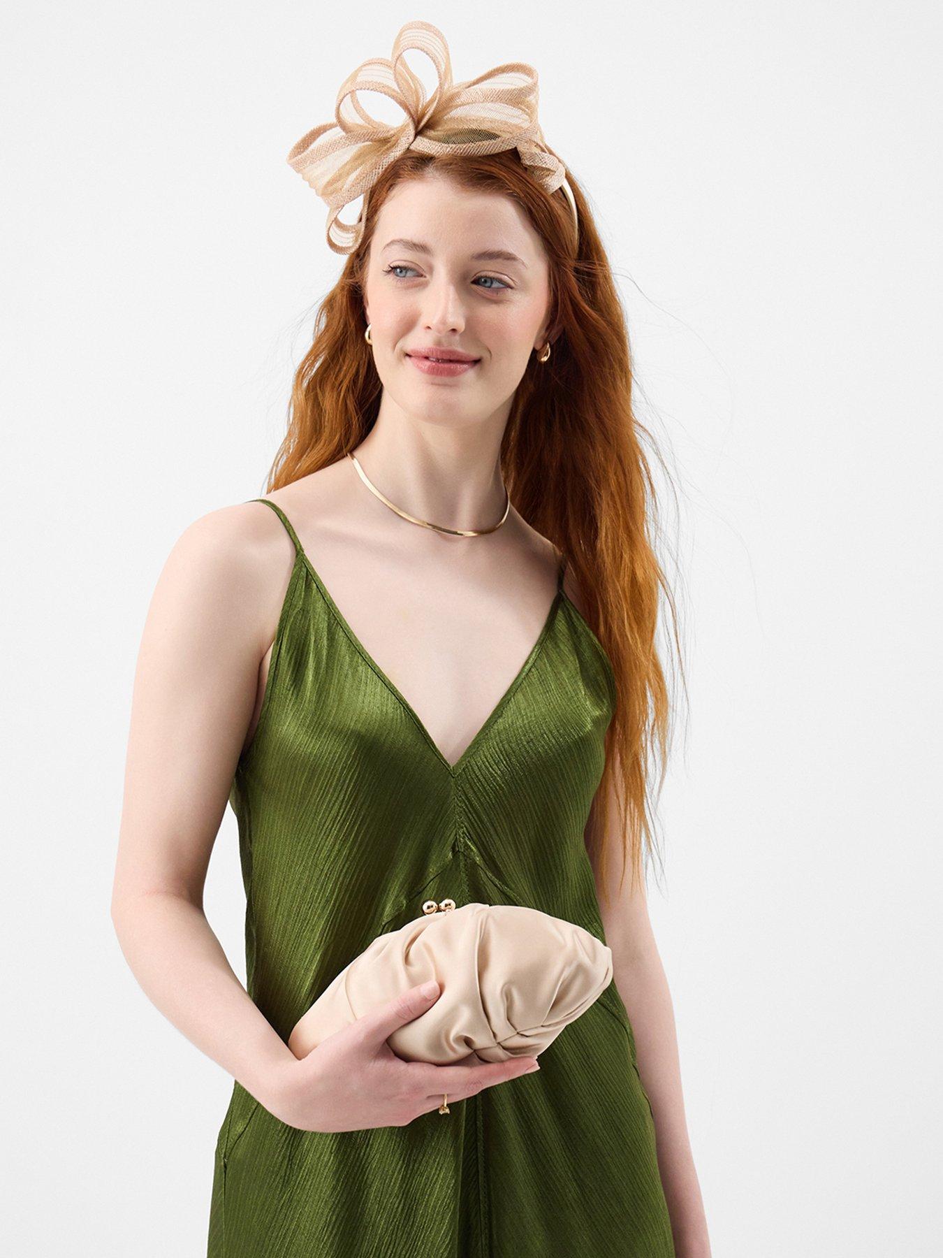 Image 2 of 5 of Accessorize Ruched Satin Clip Frame Clutch Bag