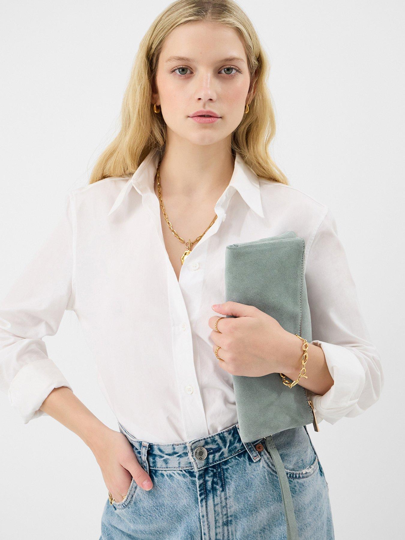 Image 2 of 5 of Accessorize Foldover Suede Wristlet Bag