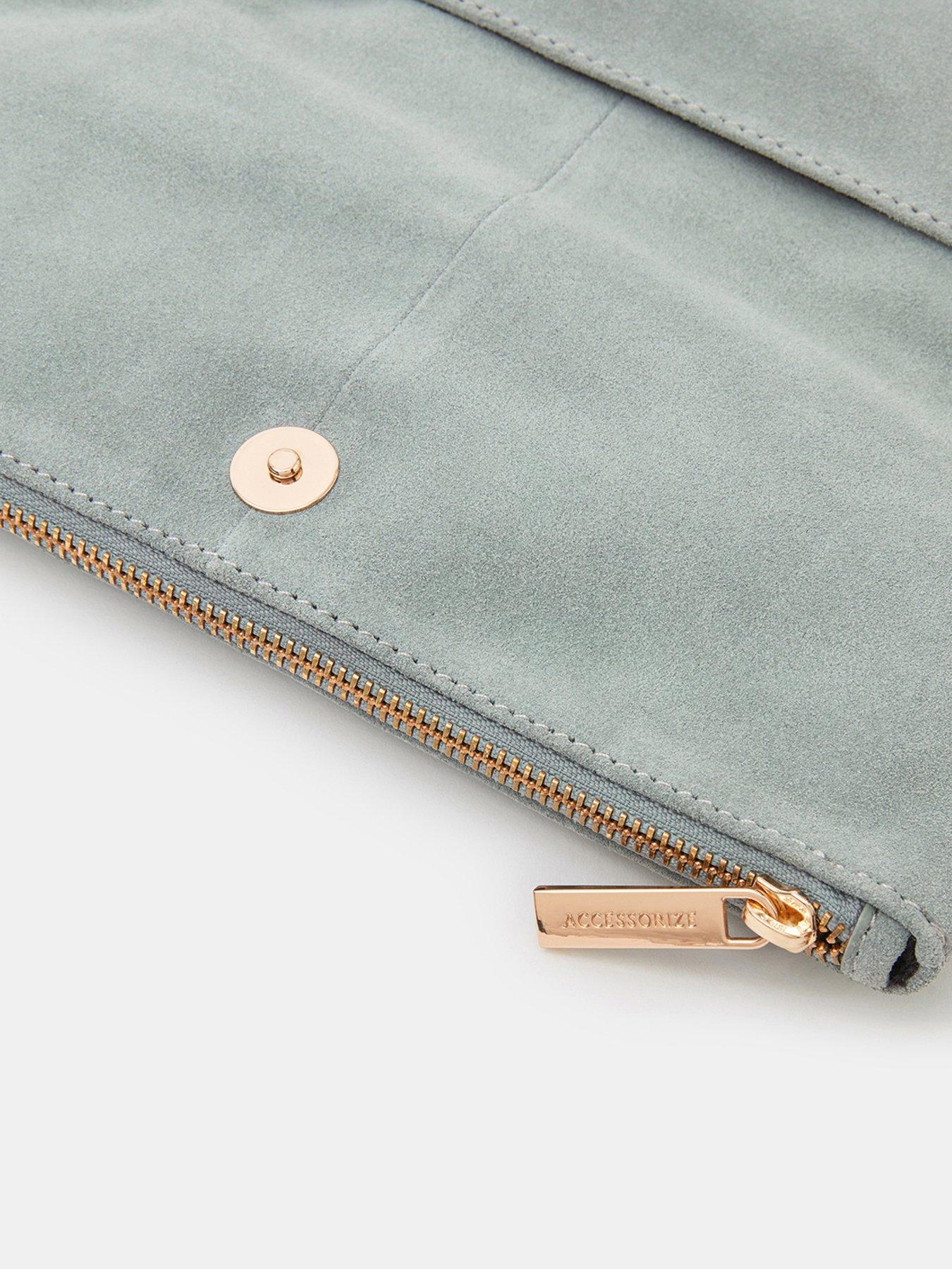 Image 4 of 5 of Accessorize Foldover Suede Wristlet Bag