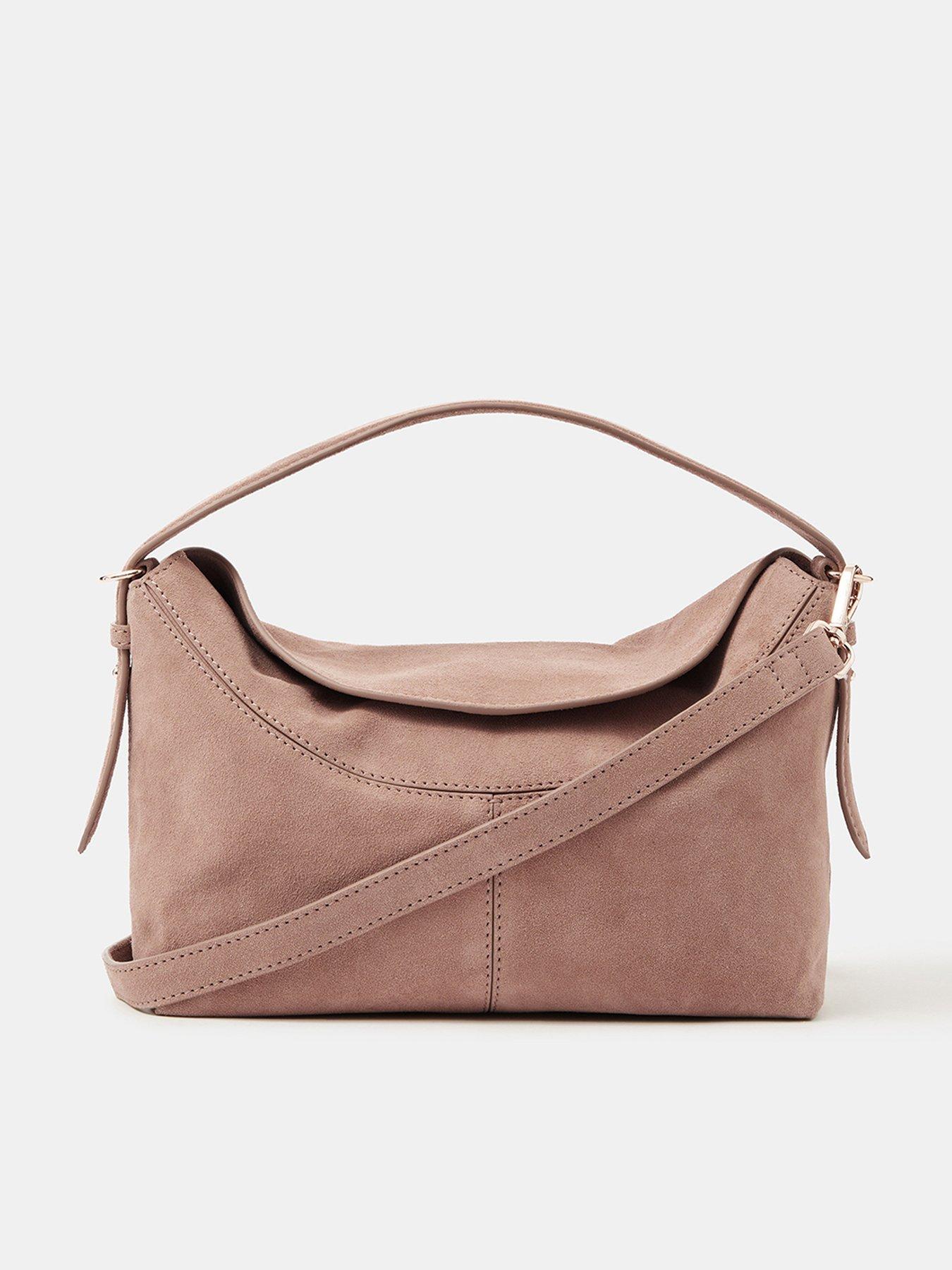 Image 1 of 5 of Accessorize Fold Top Suede Bag