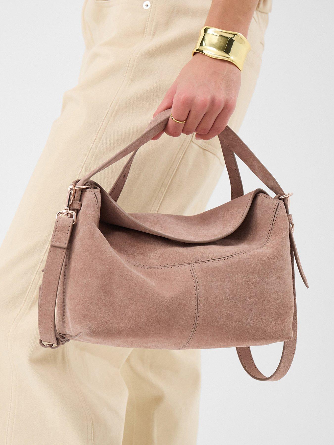 Image 2 of 5 of Accessorize Fold Top Suede Bag