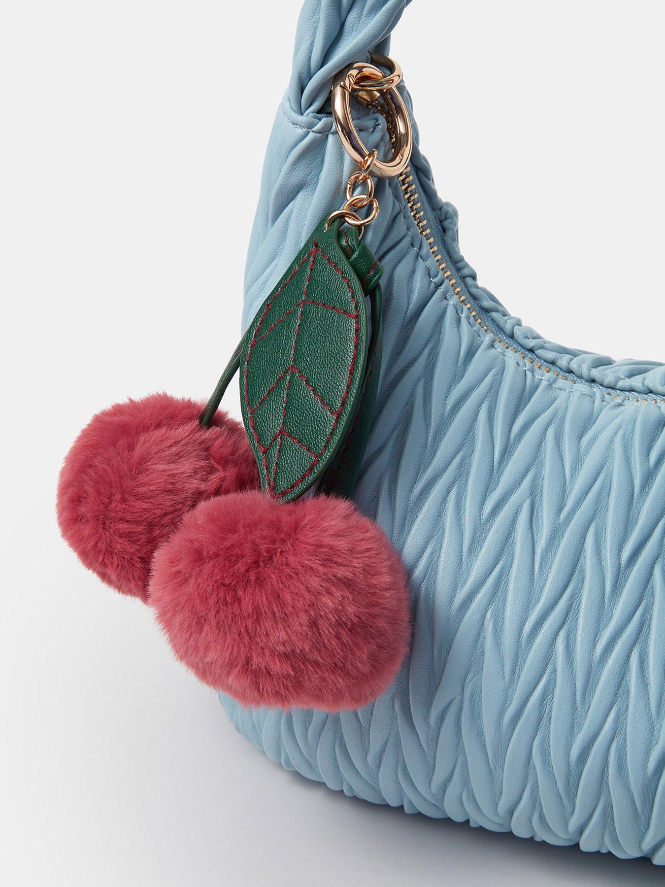 Image 2 of 3 of Accessorize Fluffy Cherry Bag Charm
