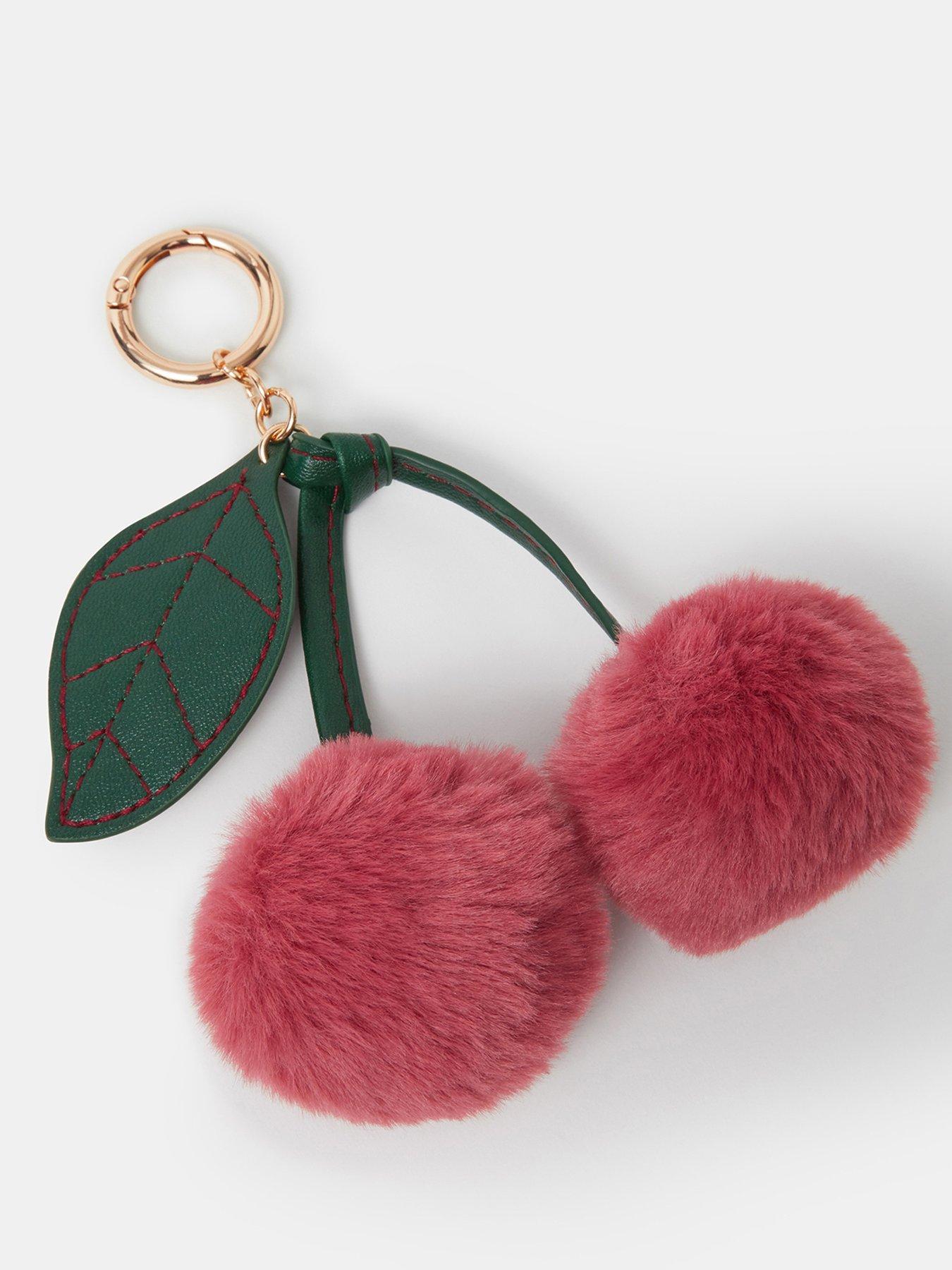Image 3 of 3 of Accessorize Fluffy Cherry Bag Charm