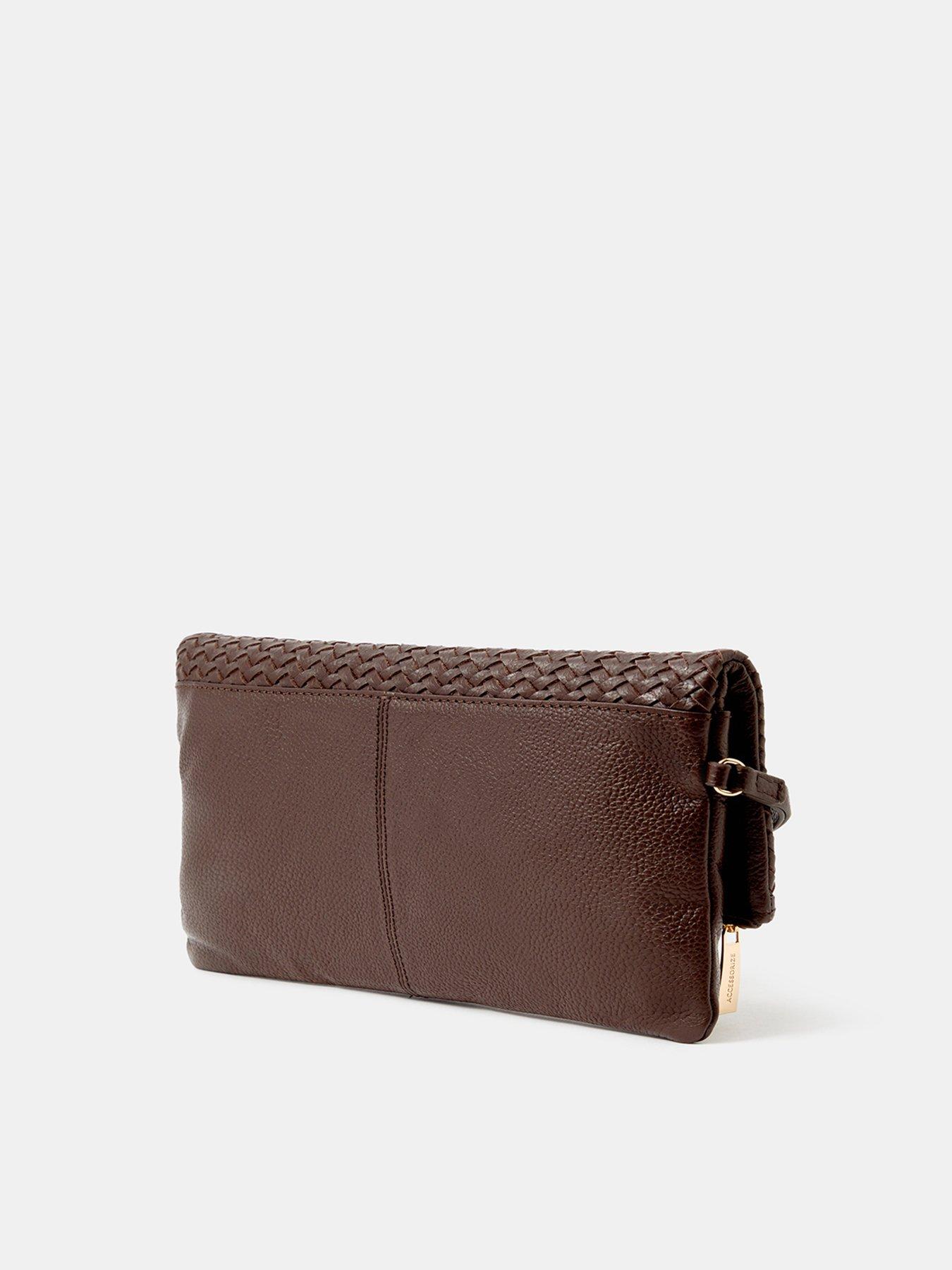 Image 3 of 5 of Accessorize Woven Leather Clutch Bag