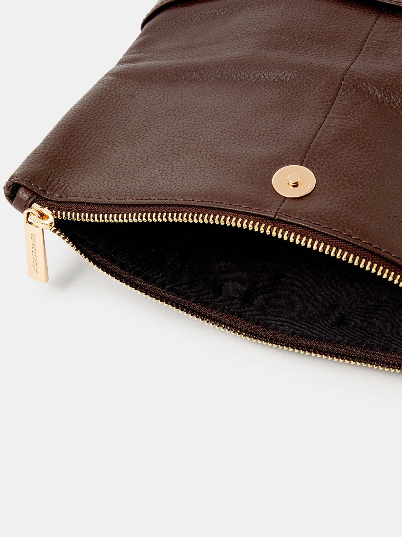 Image 5 of 5 of Accessorize Woven Leather Clutch Bag