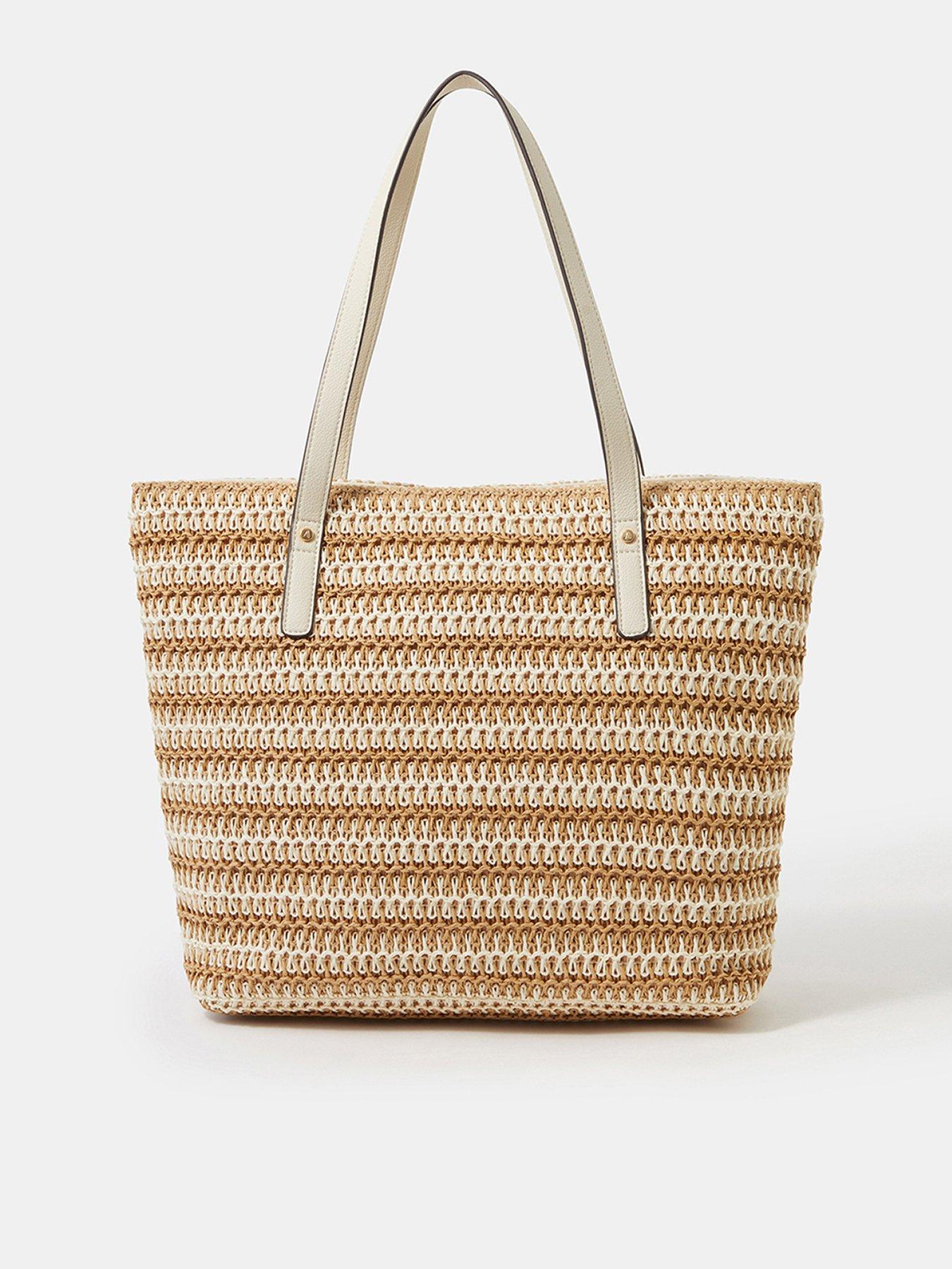 Accessorize Stripe Raffia Shoulder Bag