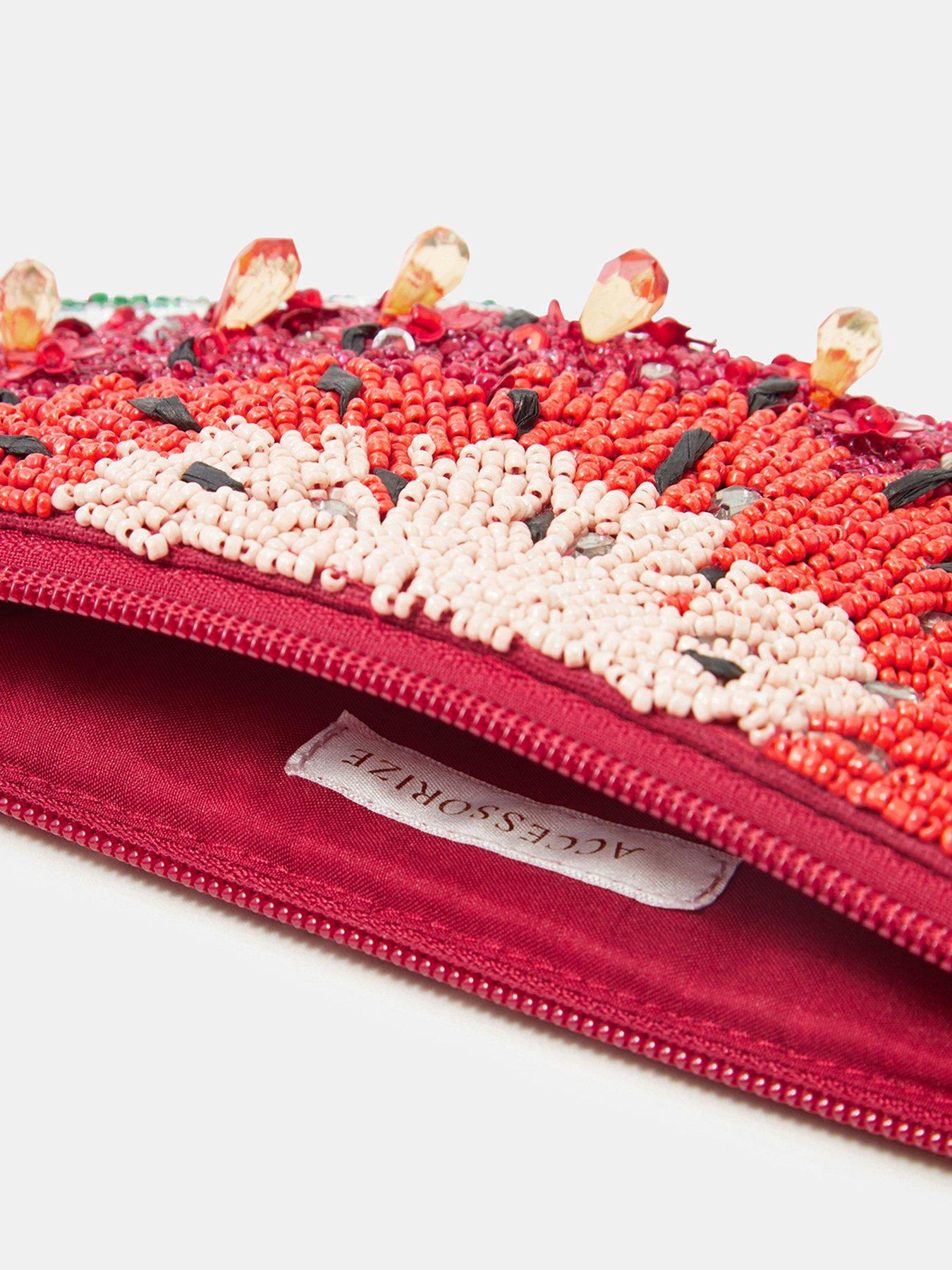 Image 4 of 5 of Accessorize Beaded Watermelon Crossbody Bag