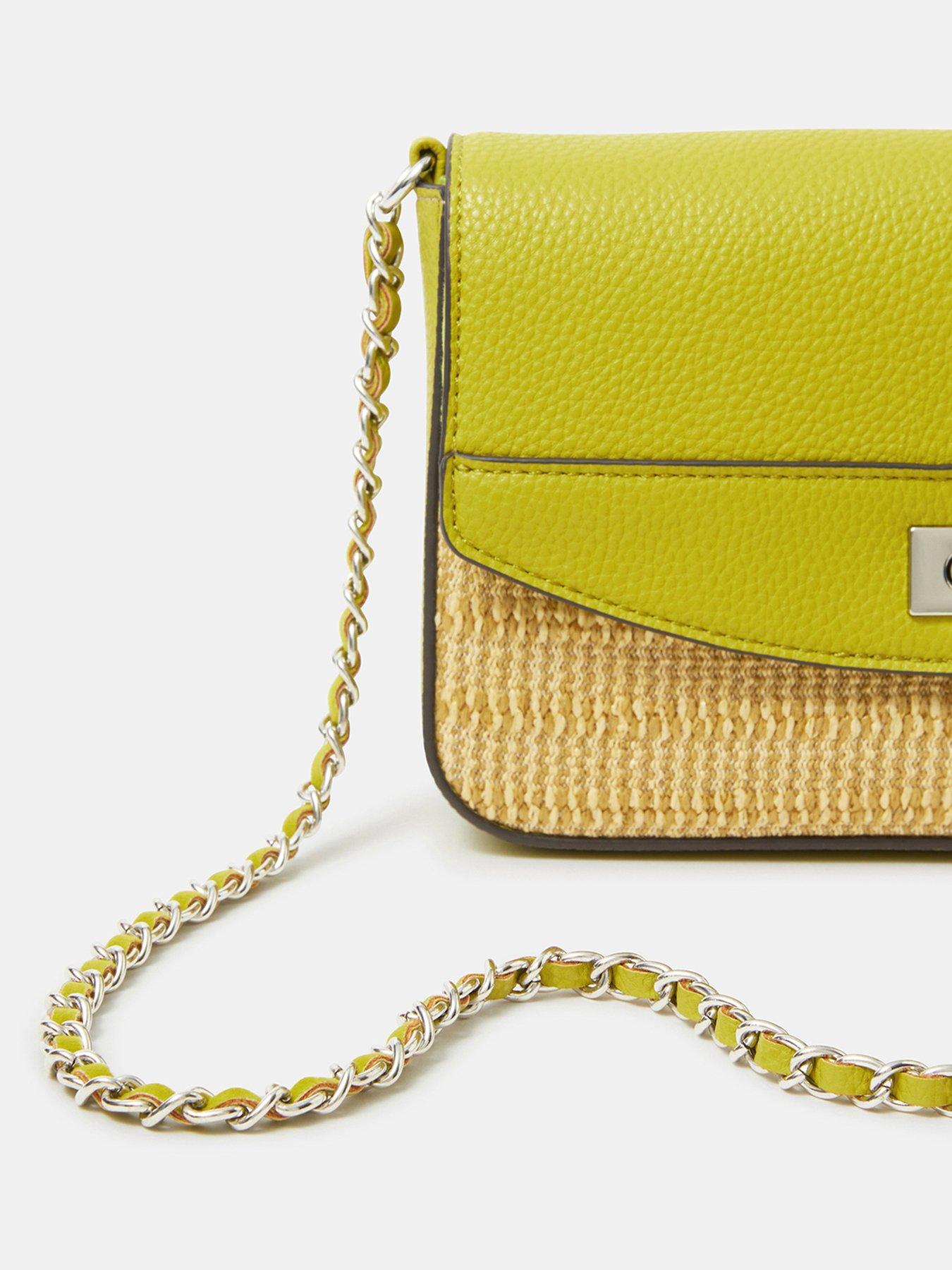 Image 4 of 5 of Accessorize Twistlock Raffia Crossbody Bag