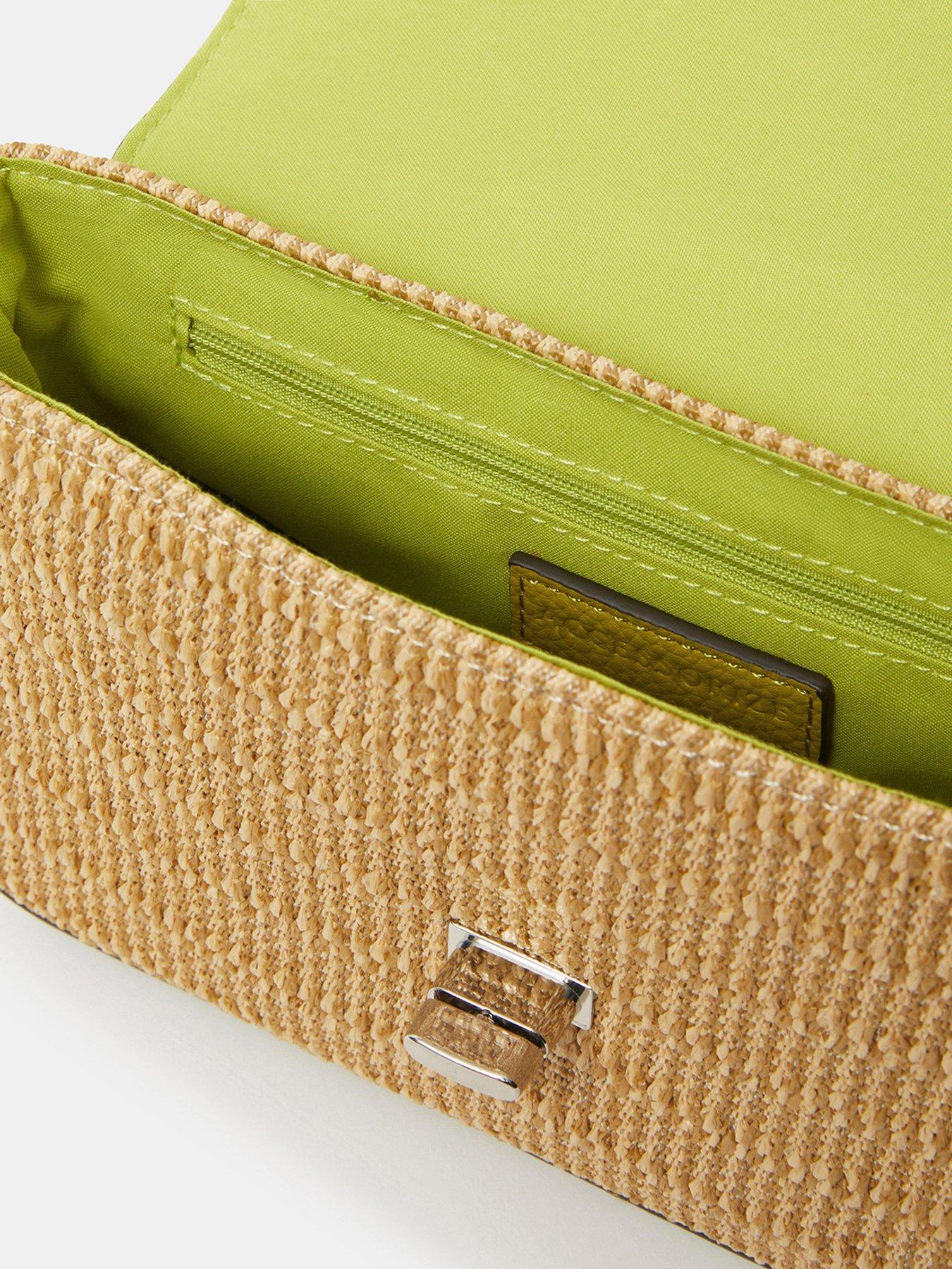 Image 5 of 5 of Accessorize Twistlock Raffia Crossbody Bag