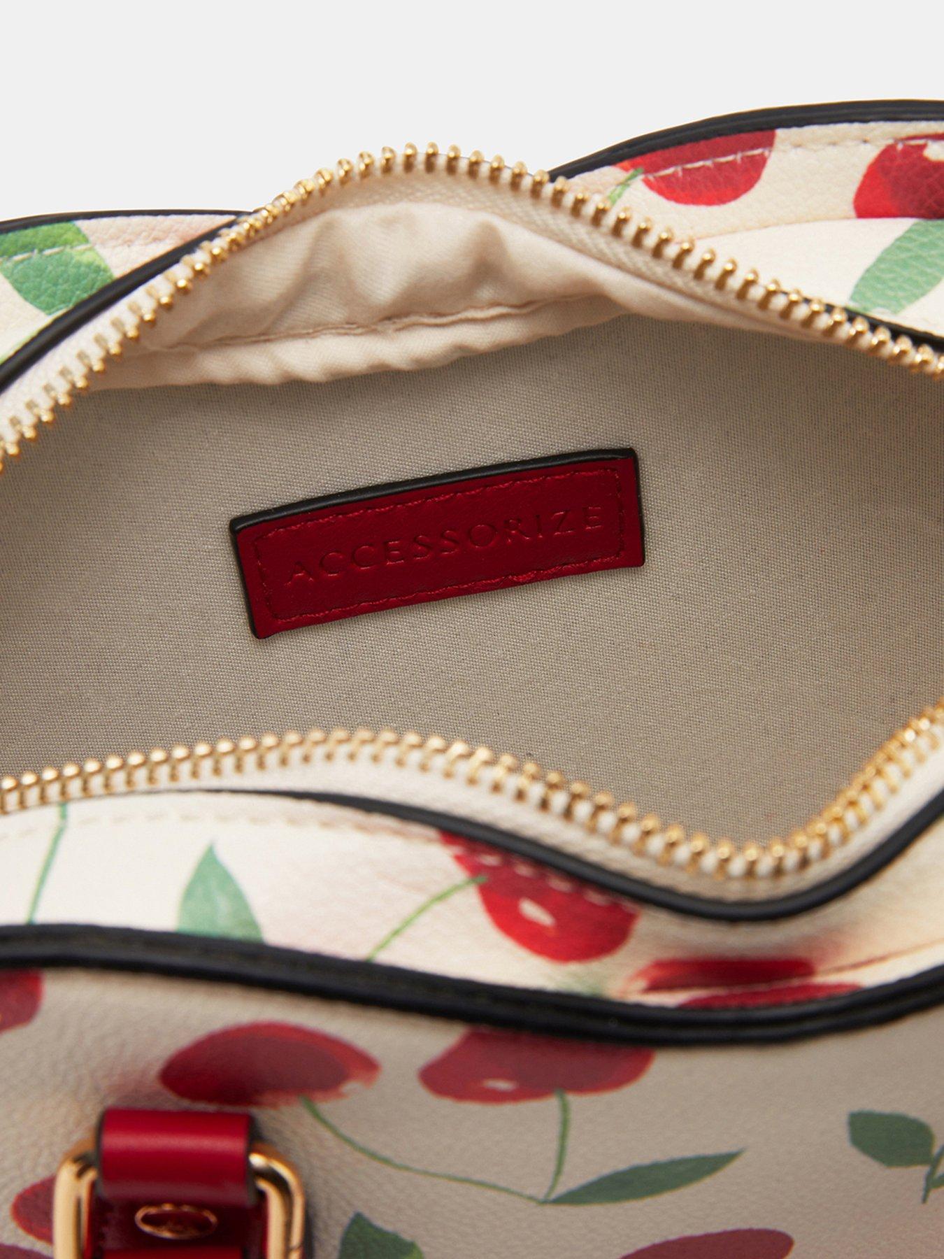 Image 5 of 5 of Accessorize Cherry Print Heart Crossbody Bag
