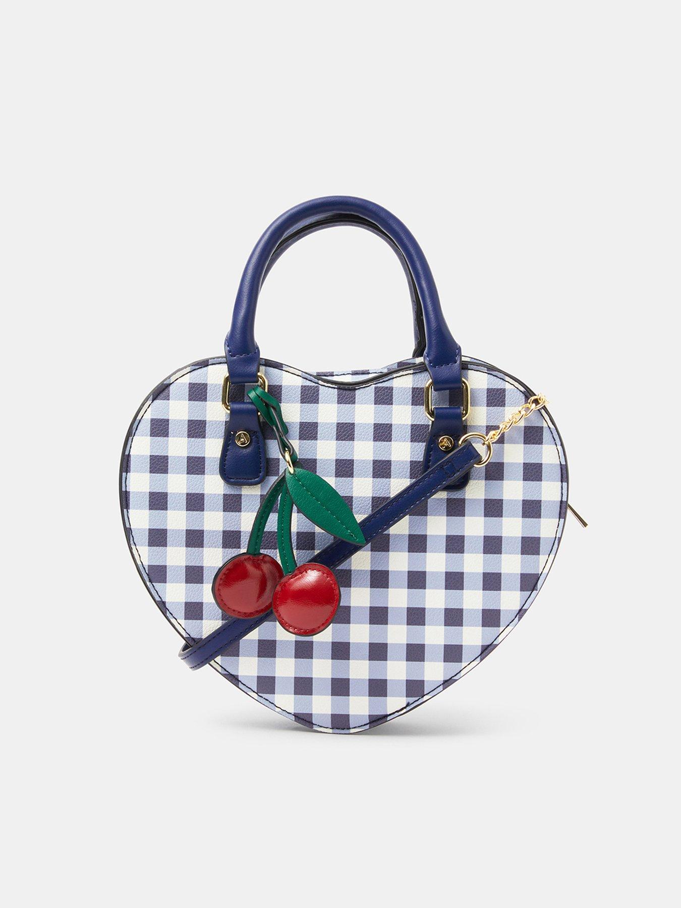 Image 2 of 5 of Accessorize Gingham Heart Crossbody Bag