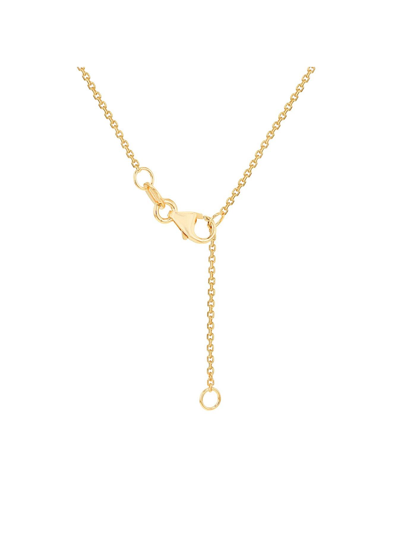 Image 3 of 4 of The Love Collection 9ct Yellow Gold T-Bar Diamond Cut Trace Chain