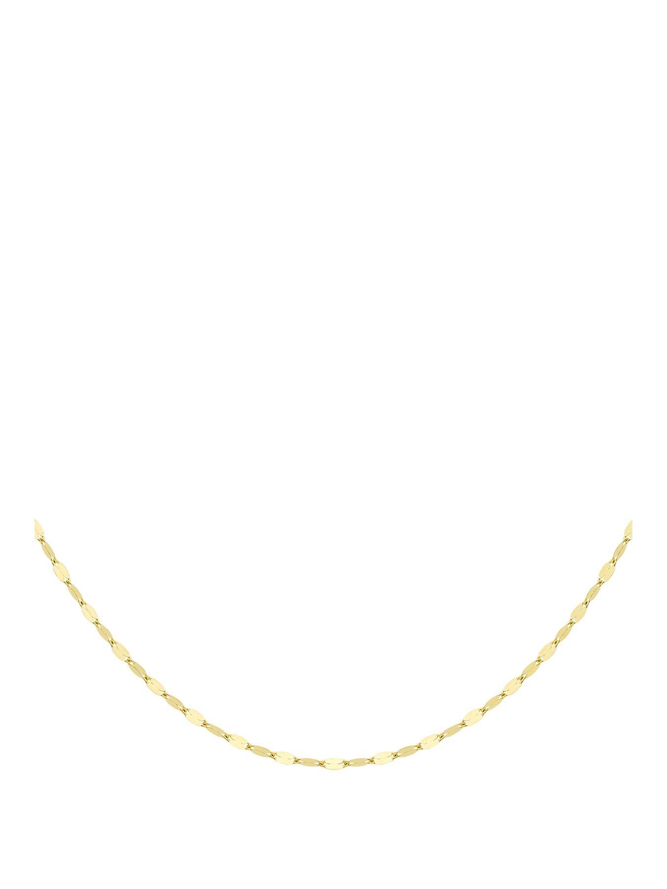 Image 1 of 4 of The Love Collection 9ct Yellow Gold 1.5mm Sparkle Forzatina Chain 46cm/18'