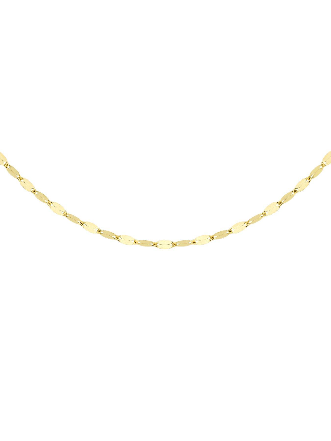 Image 2 of 4 of The Love Collection 9ct Yellow Gold 1.5mm Sparkle Forzatina Chain 46cm/18'