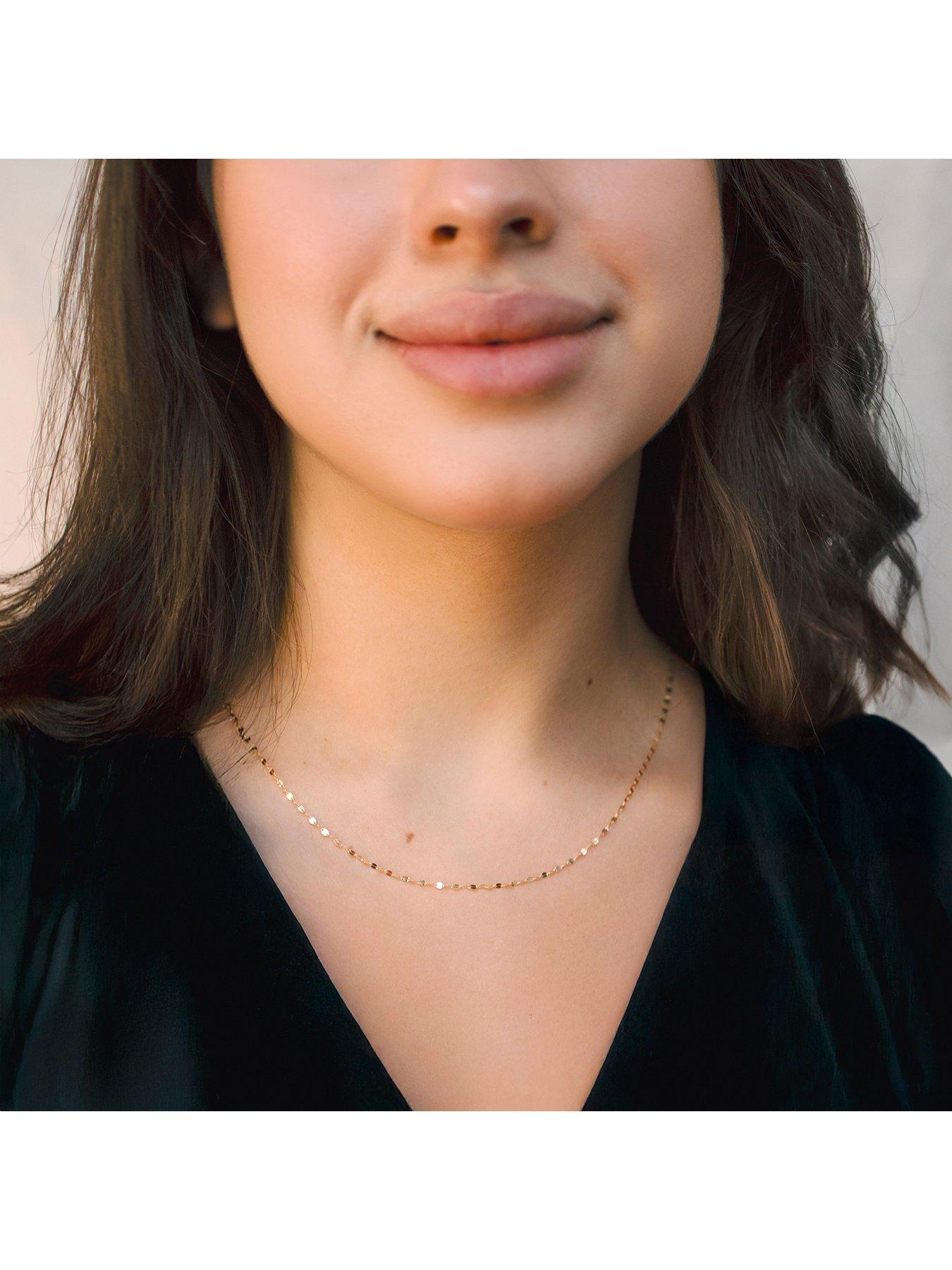 Image 4 of 4 of The Love Collection 9ct Yellow Gold 1.5mm Sparkle Forzatina Chain 46cm/18'
