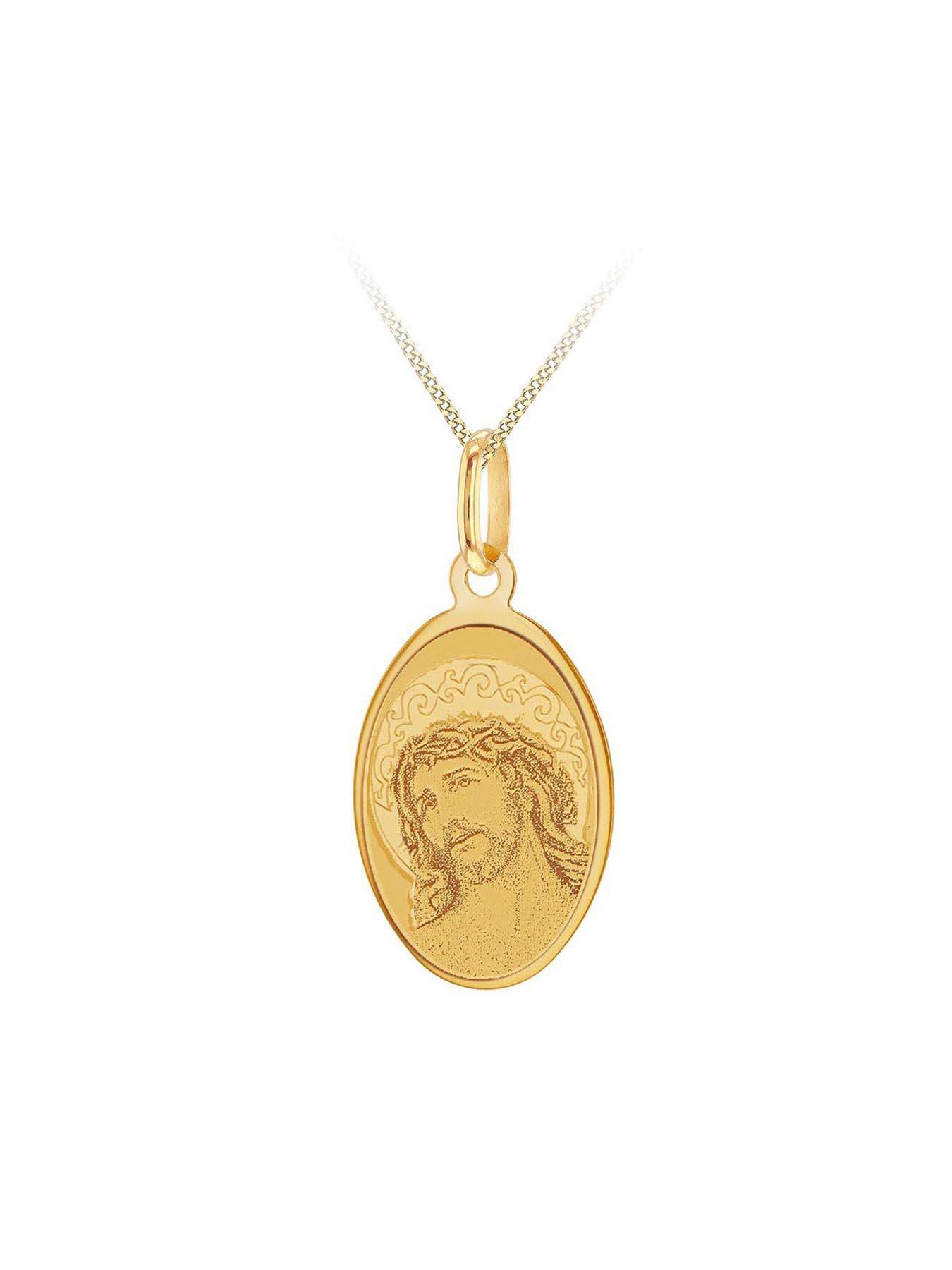 Image 2 of 4 of The Love Collection 9ct Yellow Gold Oval Christ Pendant