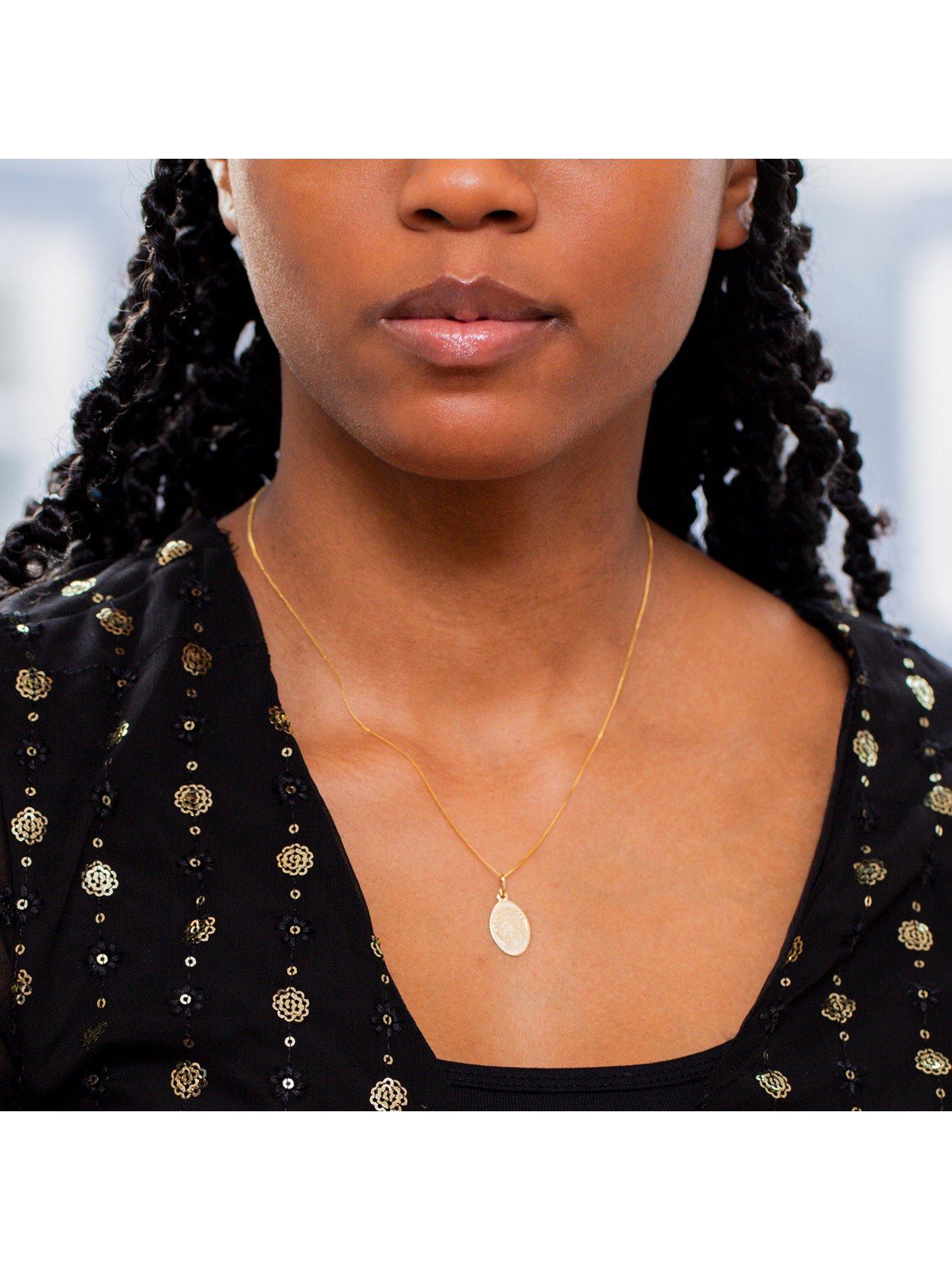 Image 4 of 4 of The Love Collection 9ct Yellow Gold Oval Christ Pendant