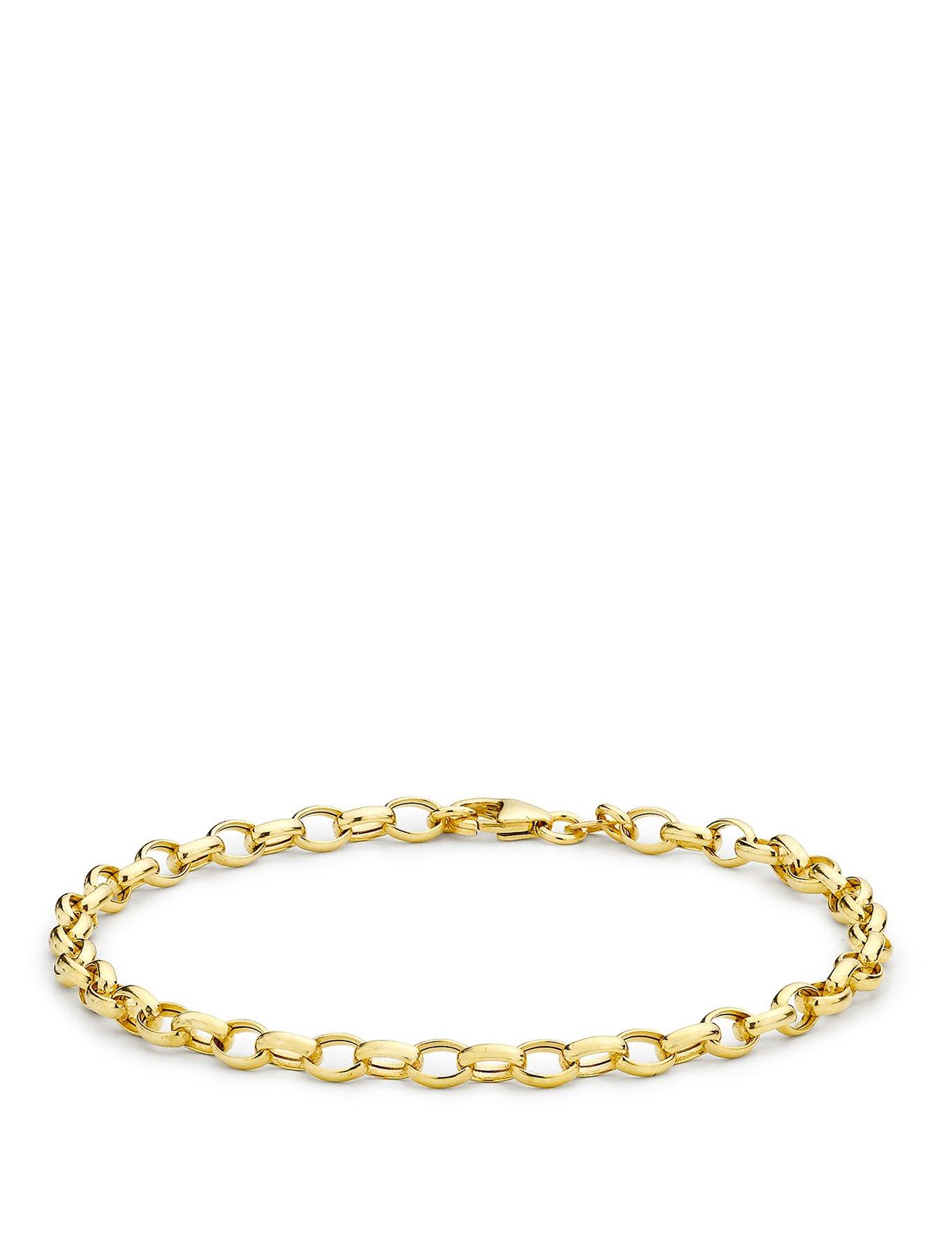 Image 1 of 4 of The Love Collection 9ct Yellow Gold 130 Hollow Oval Belcher Bracelet 18cm/7'