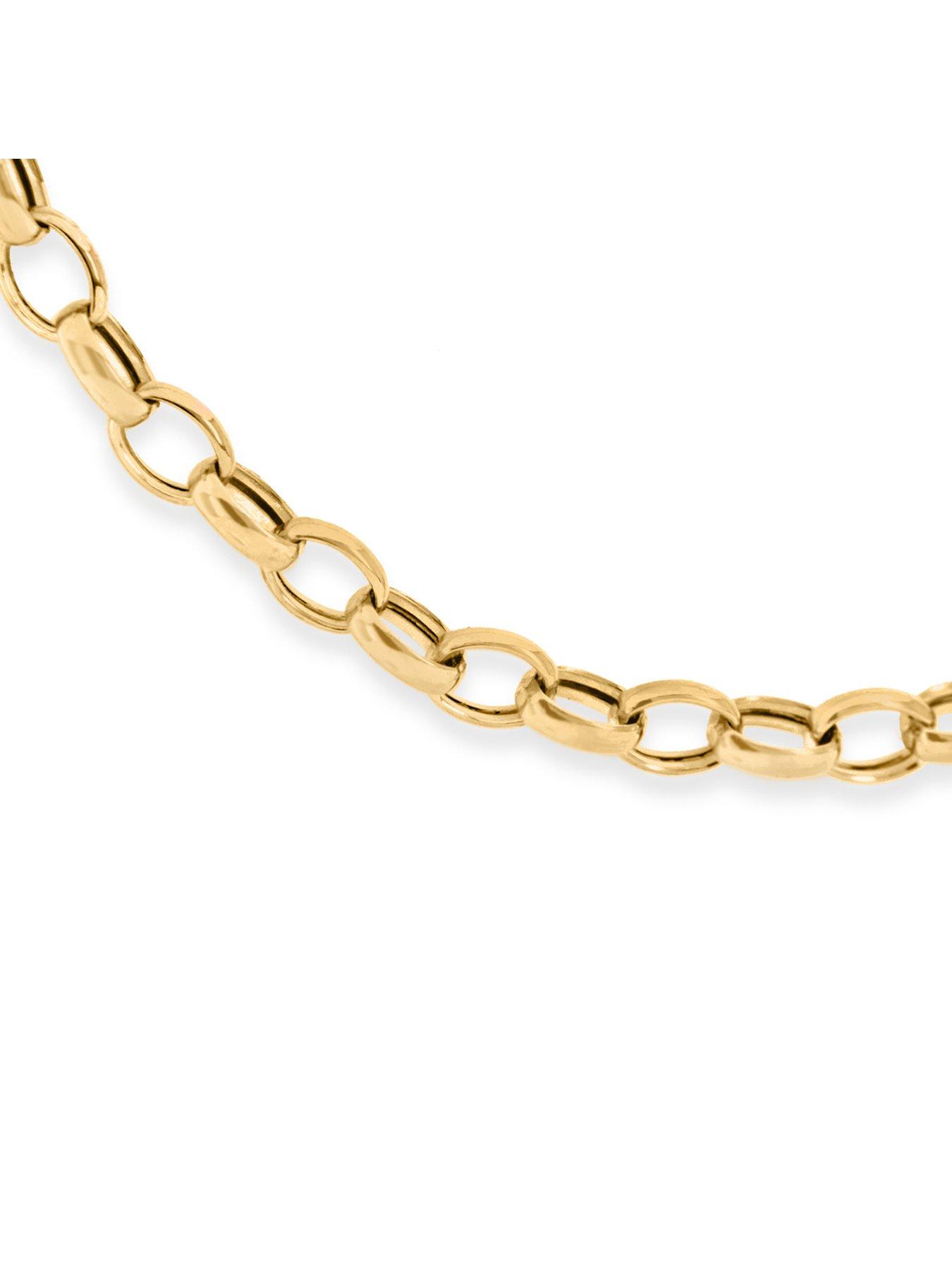 Image 2 of 4 of The Love Collection 9ct Yellow Gold 130 Hollow Oval Belcher Bracelet 18cm/7'