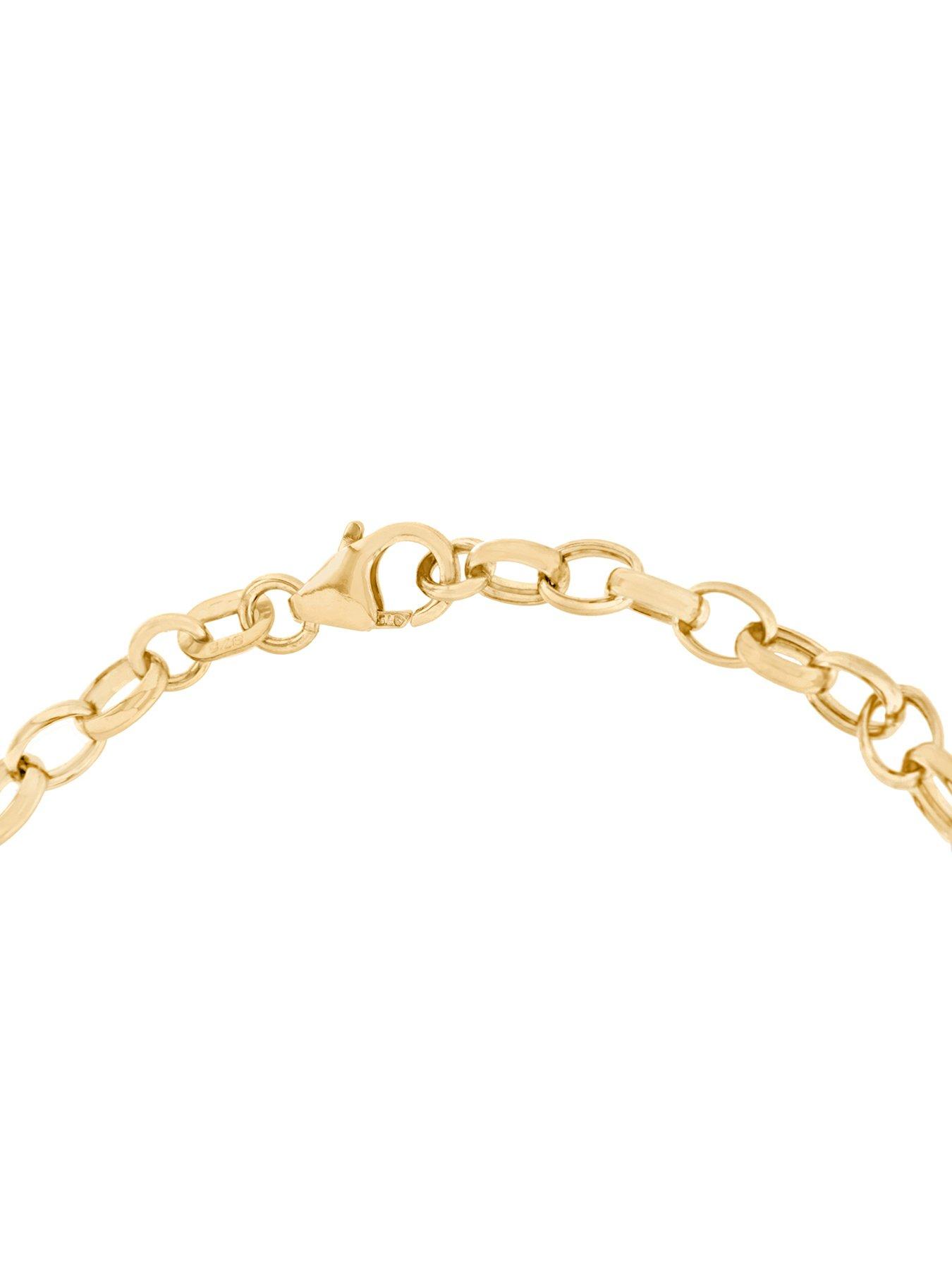 Image 3 of 4 of The Love Collection 9ct Yellow Gold 130 Hollow Oval Belcher Bracelet 18cm/7'