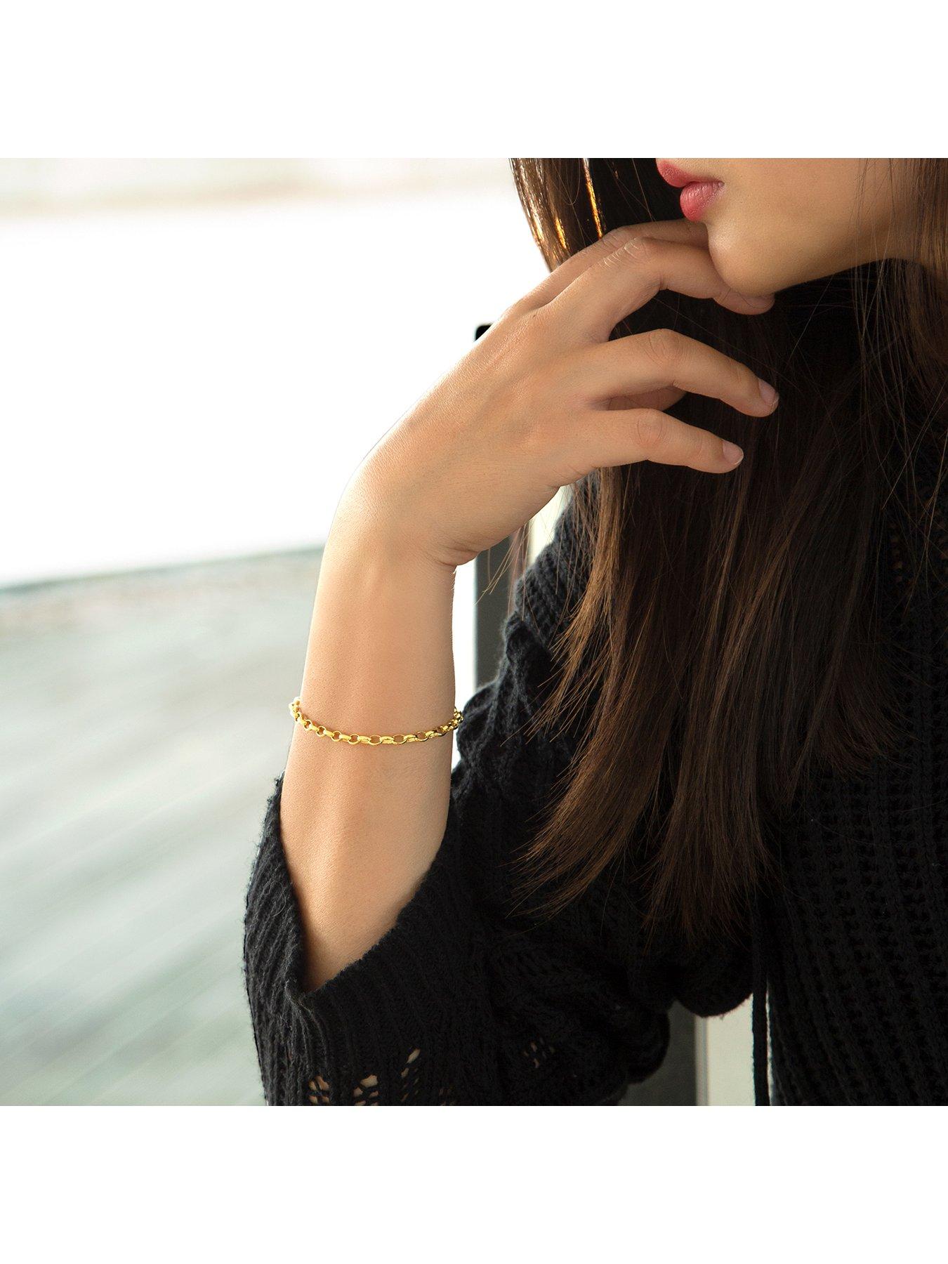 Image 4 of 4 of The Love Collection 9ct Yellow Gold 130 Hollow Oval Belcher Bracelet 18cm/7'