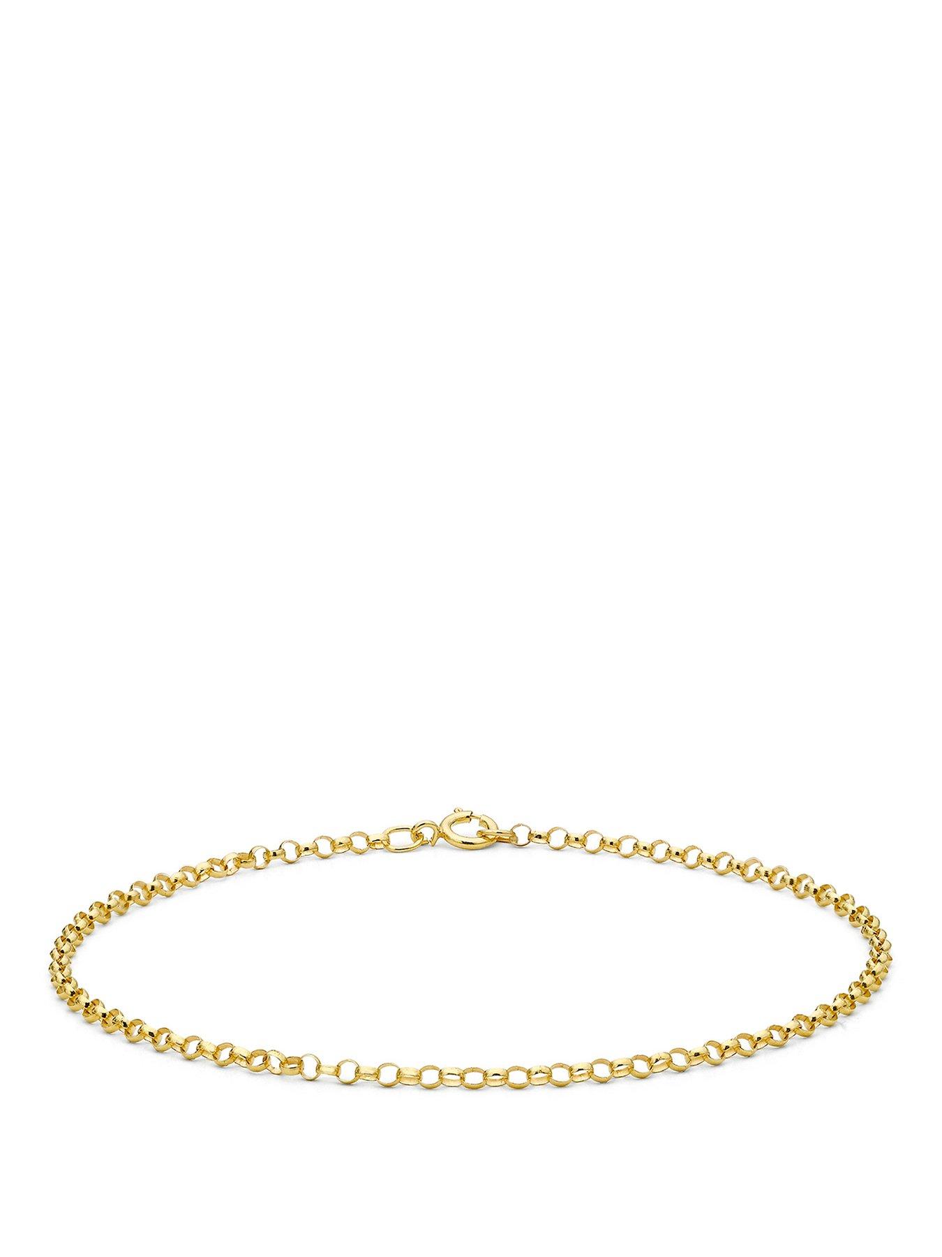 Image 1 of 3 of The Love Collection 9ct Yellow Gold Belcher 65 Round Bracelet 18cm/7'