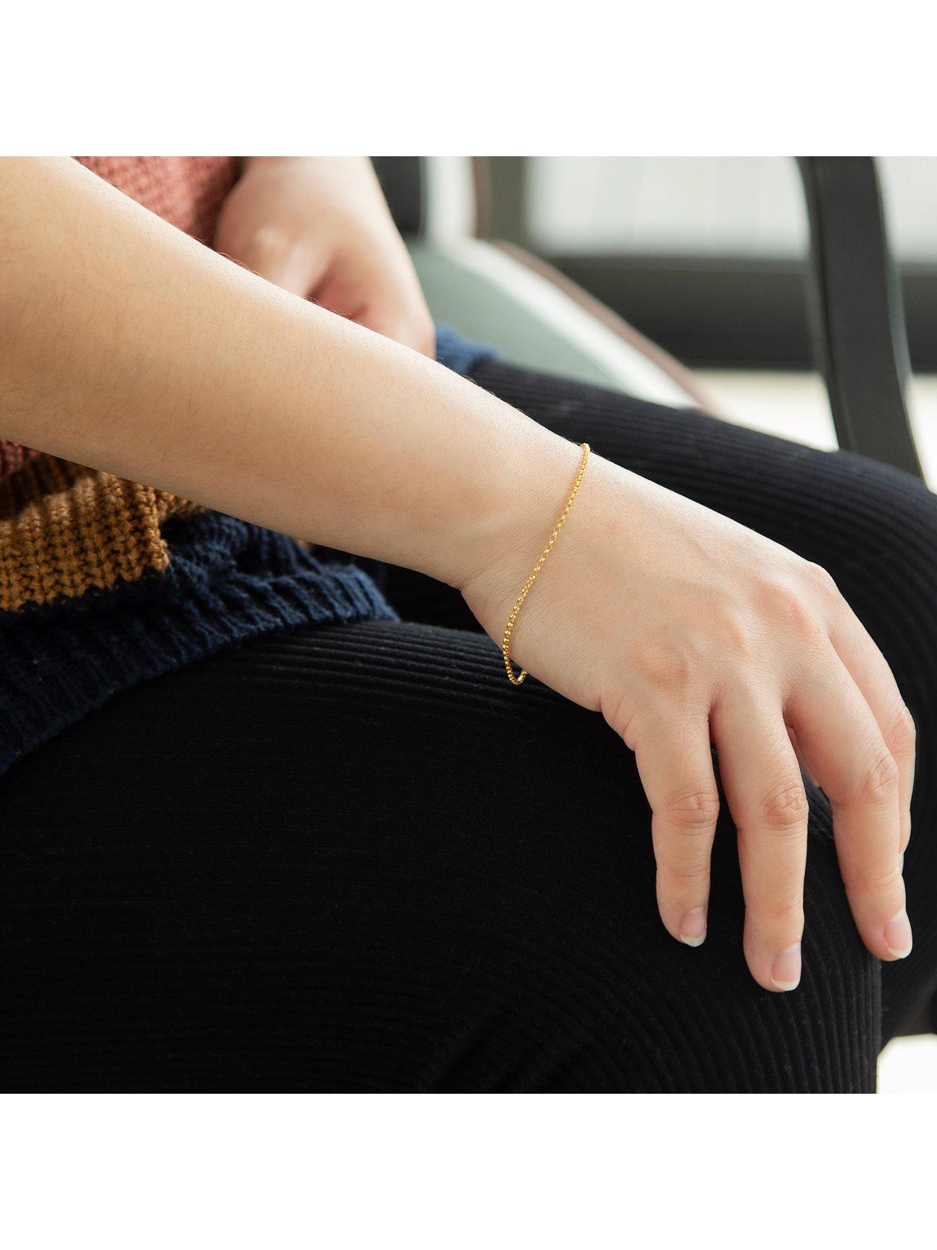 Image 3 of 3 of The Love Collection 9ct Yellow Gold Belcher 65 Round Bracelet 18cm/7'