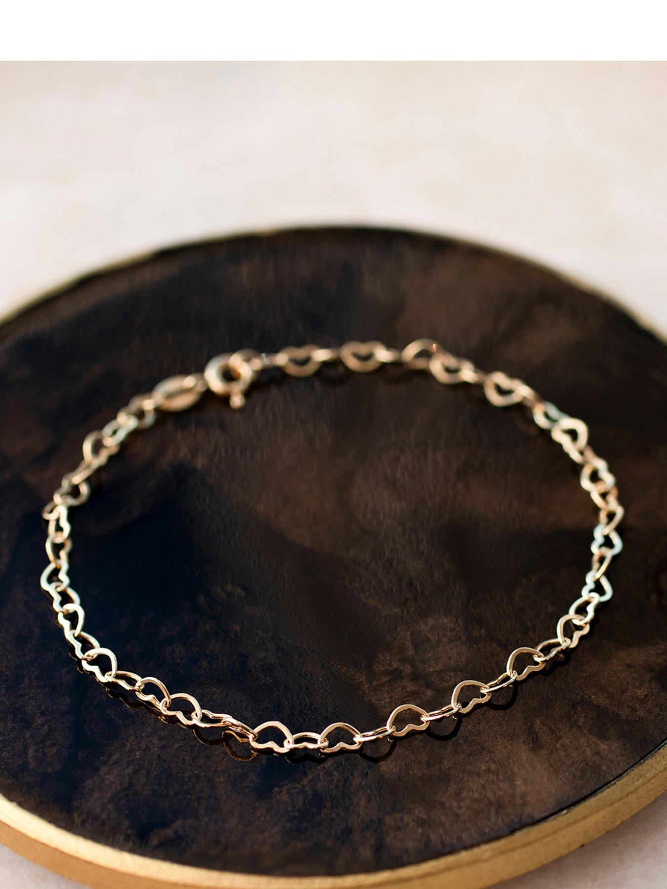 Image 1 of 5 of The Love Collection 9ct Yellow Gold Mini Open Heart Bracelet