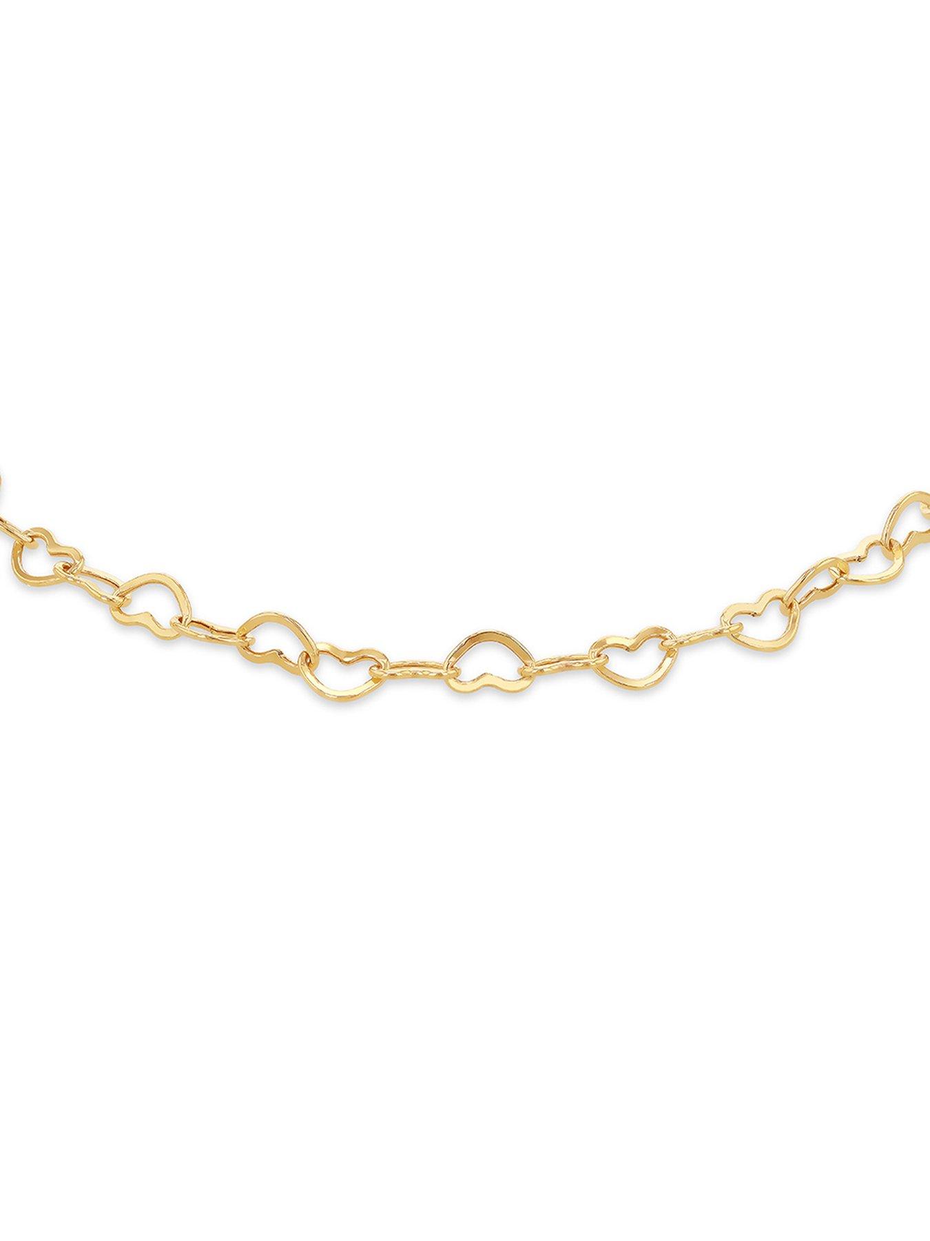 Image 2 of 5 of The Love Collection 9ct Yellow Gold Mini Open Heart Bracelet