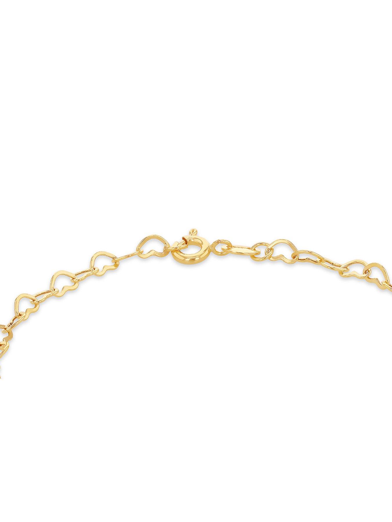 Image 3 of 5 of The Love Collection 9ct Yellow Gold Mini Open Heart Bracelet