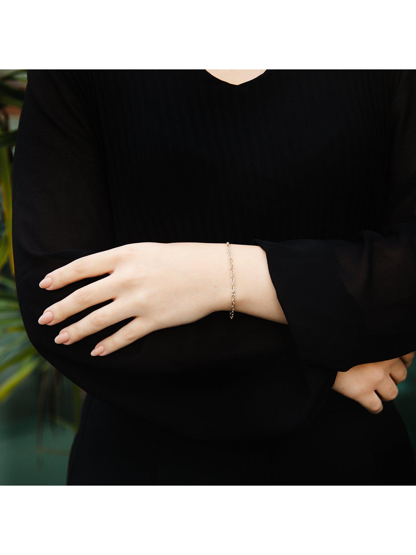 Image 4 of 5 of The Love Collection 9ct Yellow Gold Mini Open Heart Bracelet