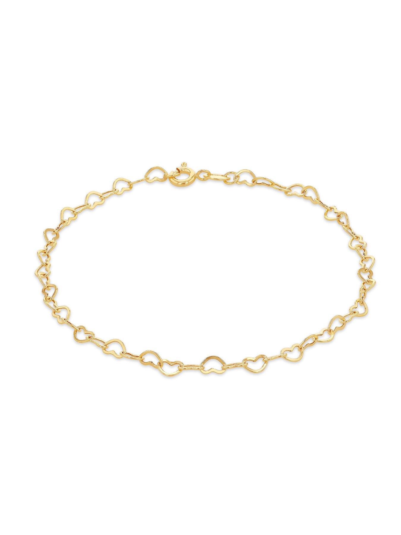 Image 5 of 5 of The Love Collection 9ct Yellow Gold Mini Open Heart Bracelet