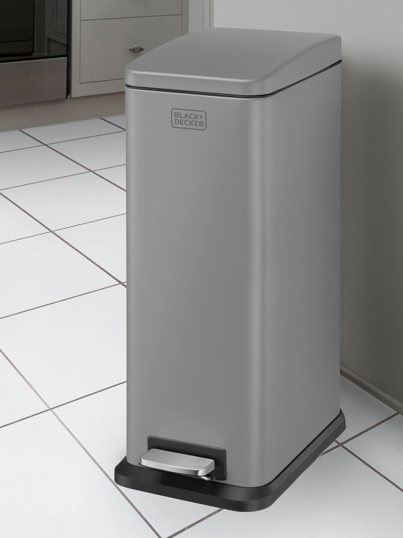 black-decker-bd-20l-slimline-soft-close-pedal-bin-greyfront