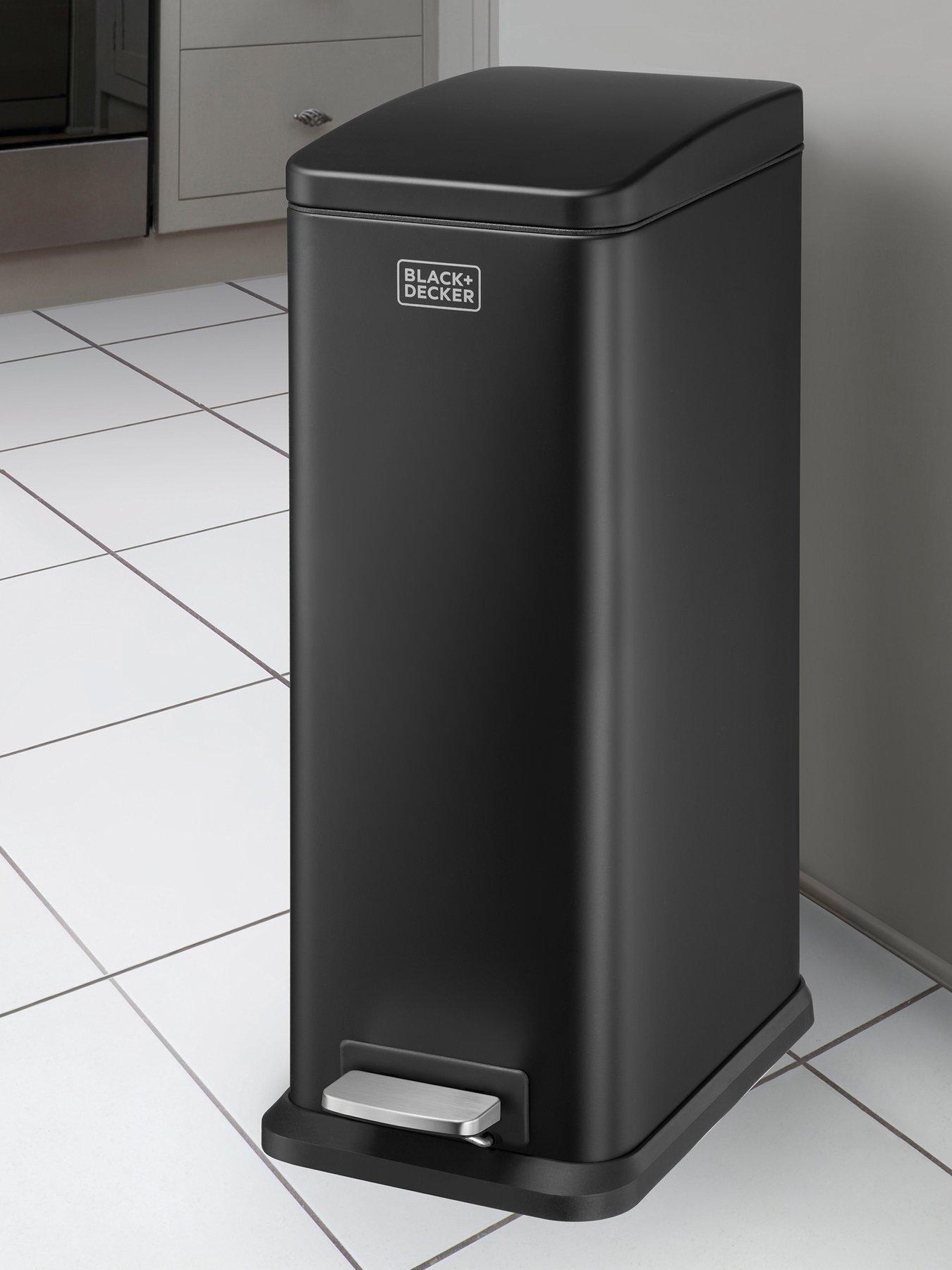 black-decker-bd-20l-slimline-soft-close-pedal-bin-matt-blackfront