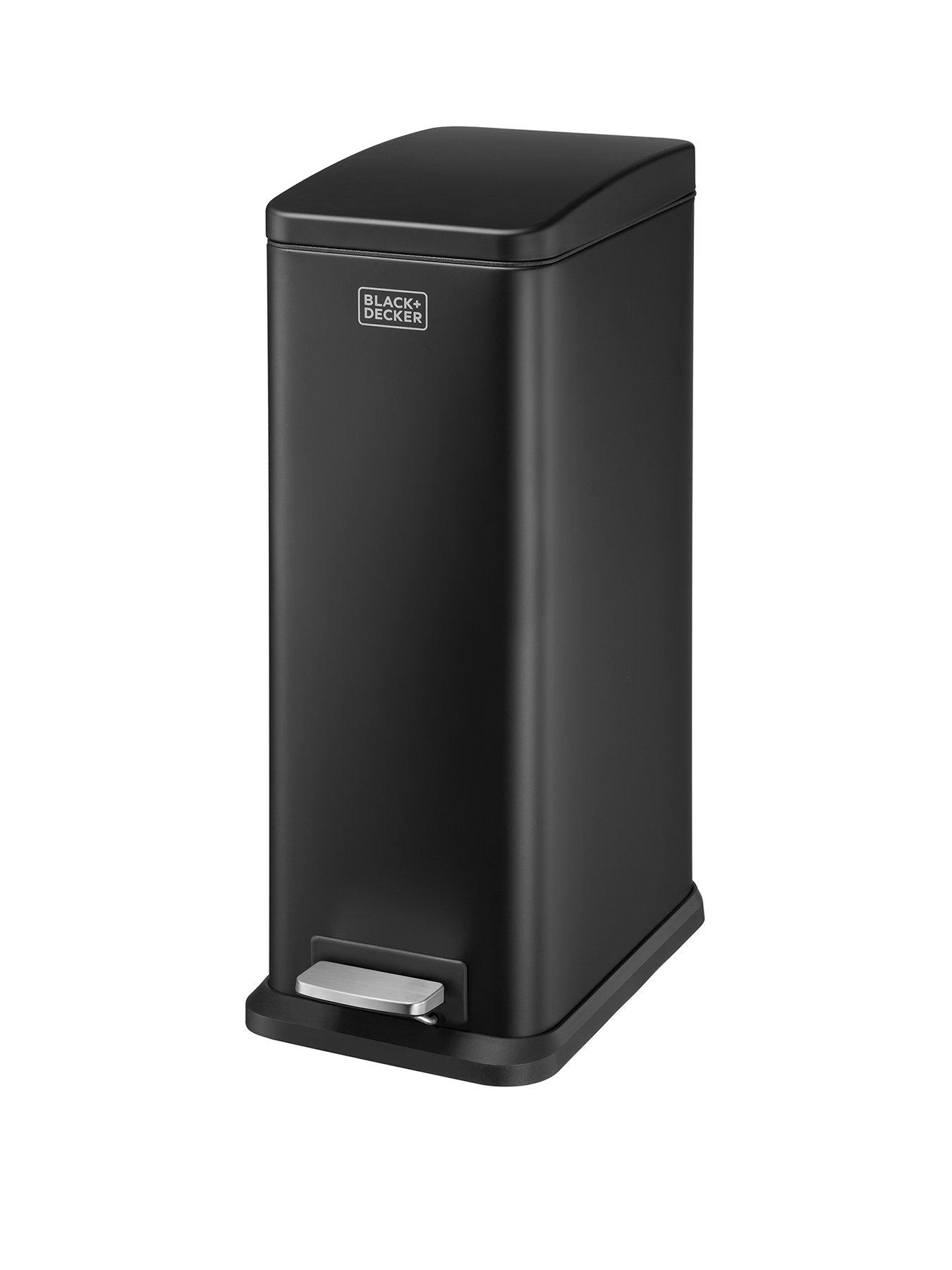 black-decker-bd-20l-slimline-soft-close-pedal-bin-matt-blackstillFront